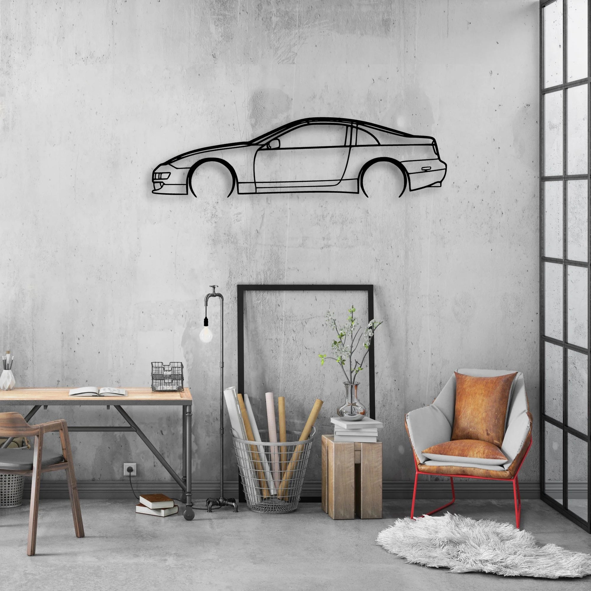 300zx 2 Classic Silhouette Metal Wall Art - Automotive Garage Decor