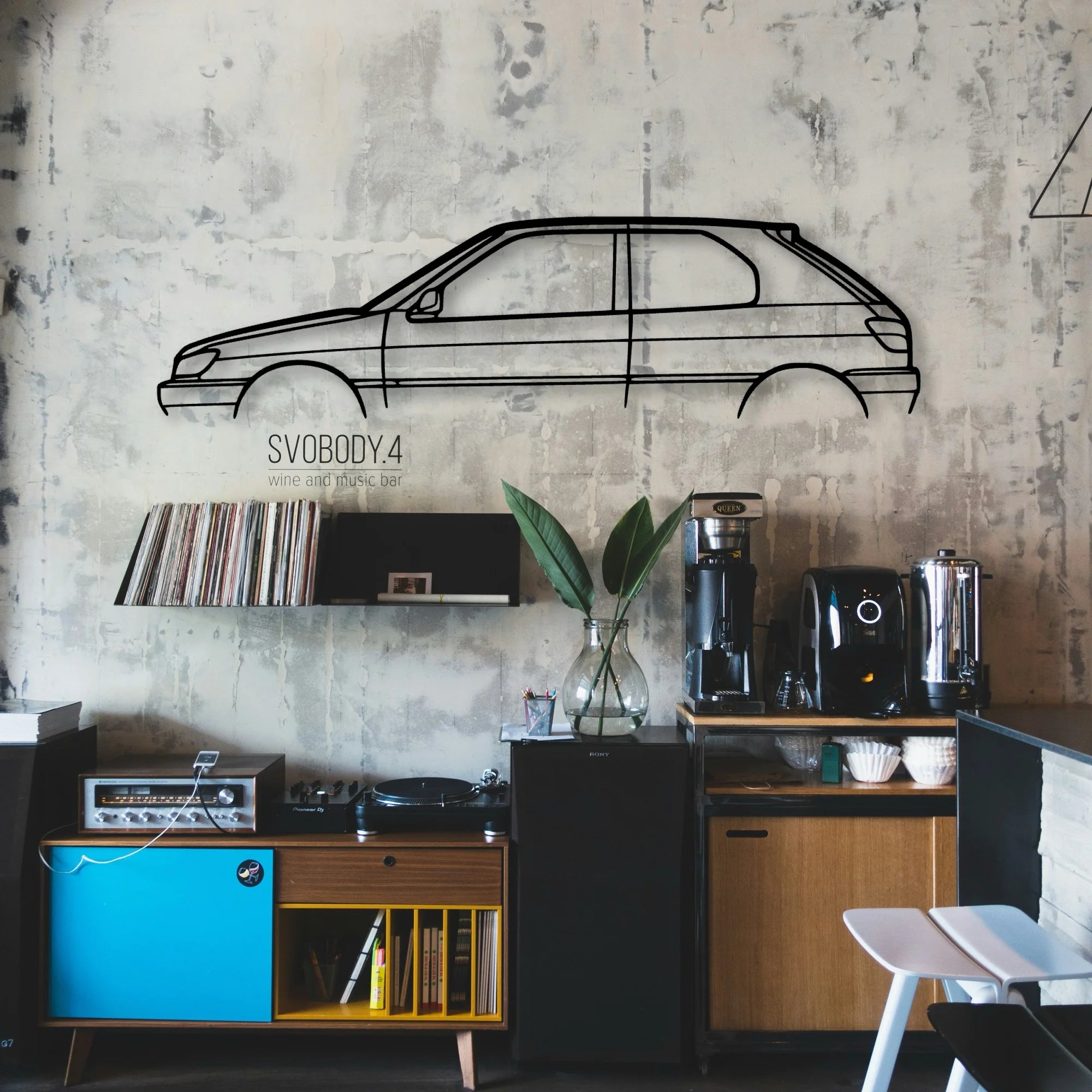 306 GTI 1998 Classic Silhouette Metal Wall Art - Automotive Garage Decor