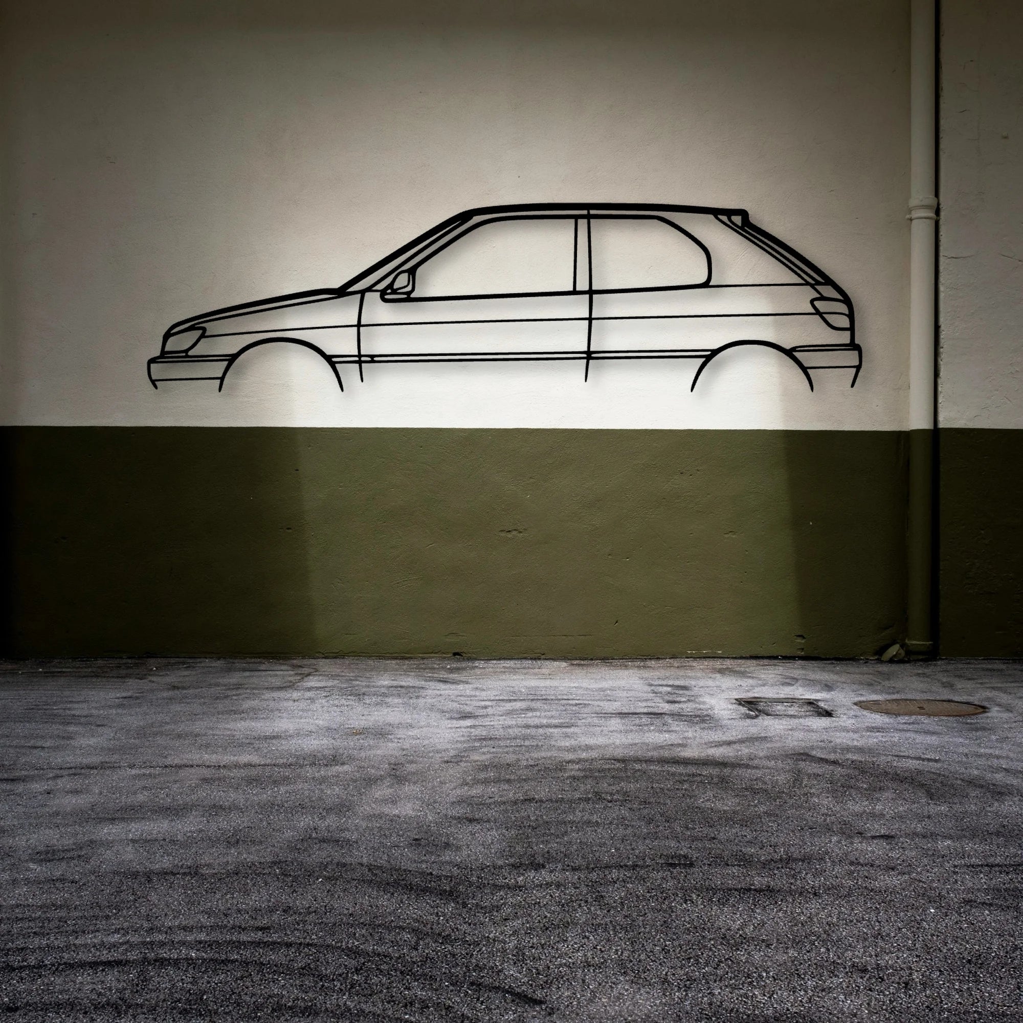 306 GTI 1998 Classic Silhouette Metal Wall Art - Automotive Garage Decor