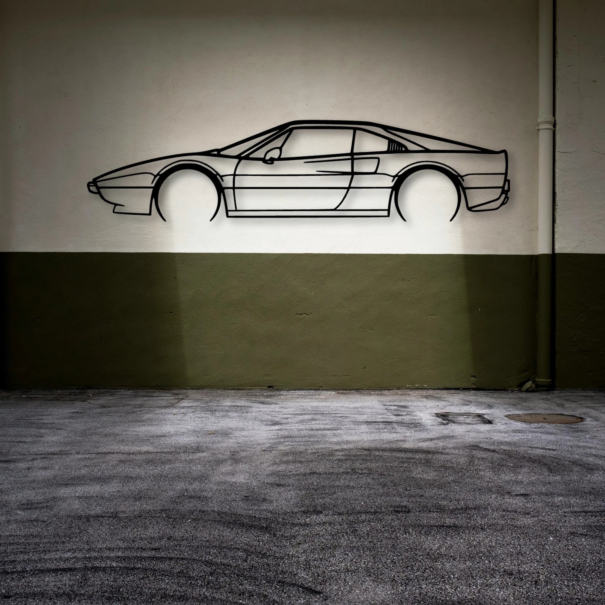 308 GTB 1978 Classic Silhouette Metal Wall Art - Automotive Garage Decor