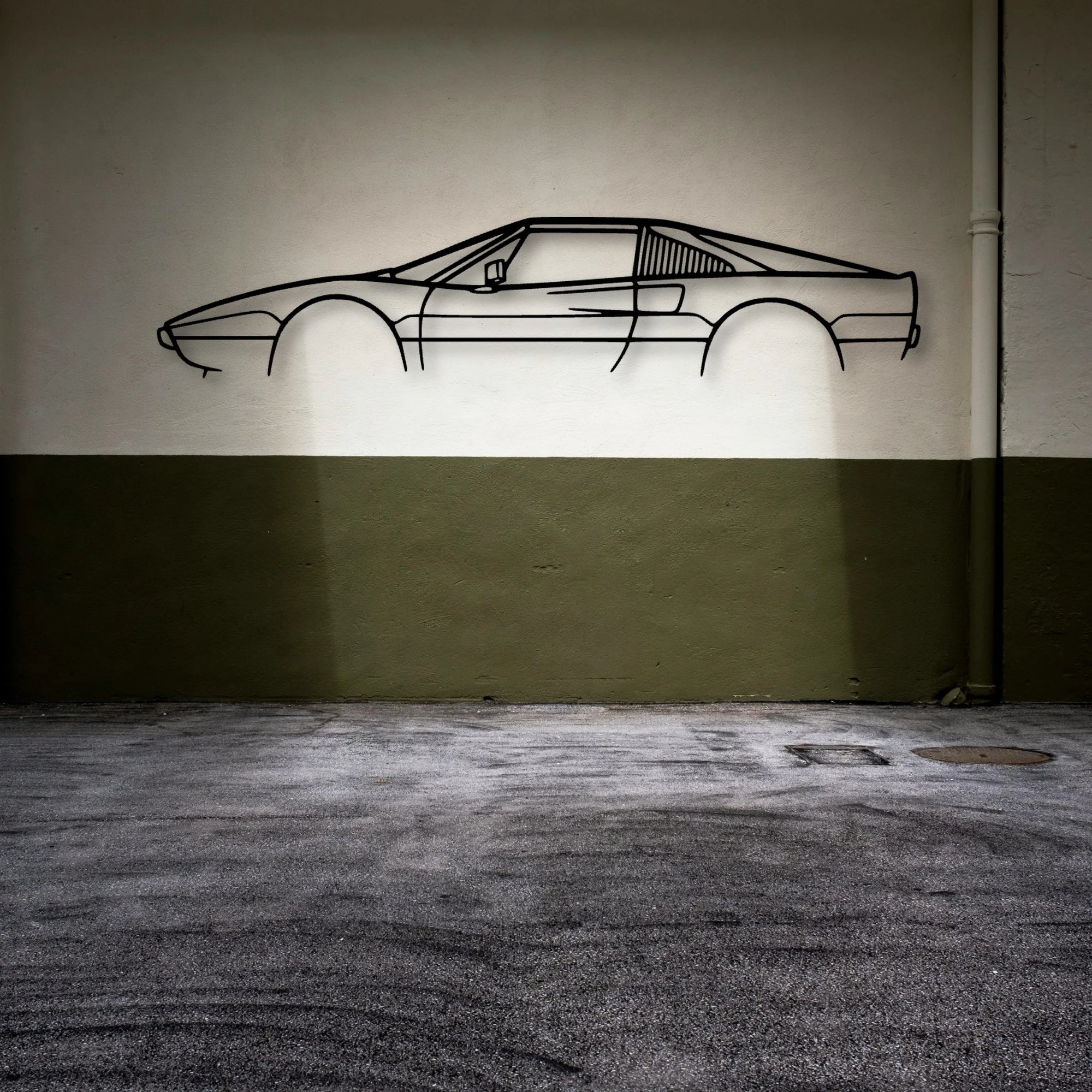 308 GTSI 1980 Classic Silhouette Metal Wall Art - Automotive Garage Decor