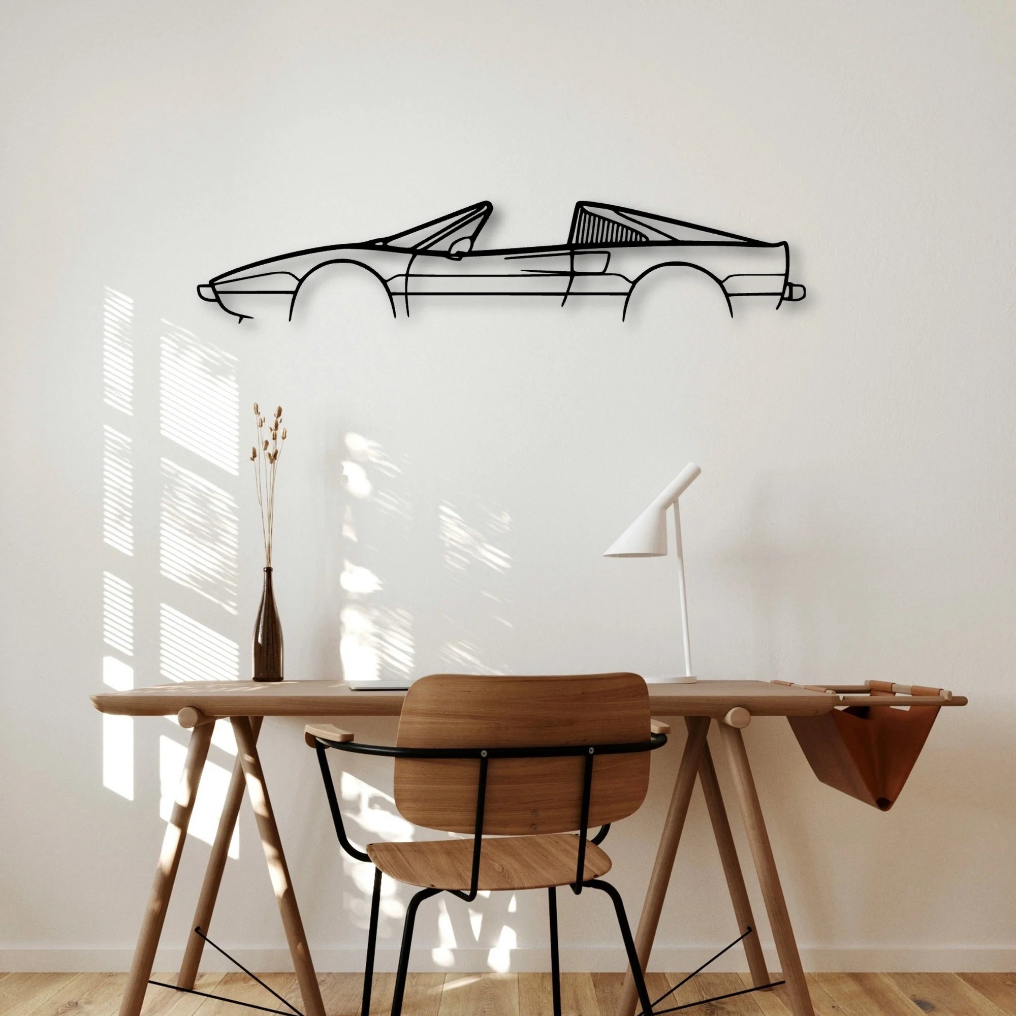 308 GTS 1978 Classic Silhouette Metal Wall Art - Automotive Garage Decor