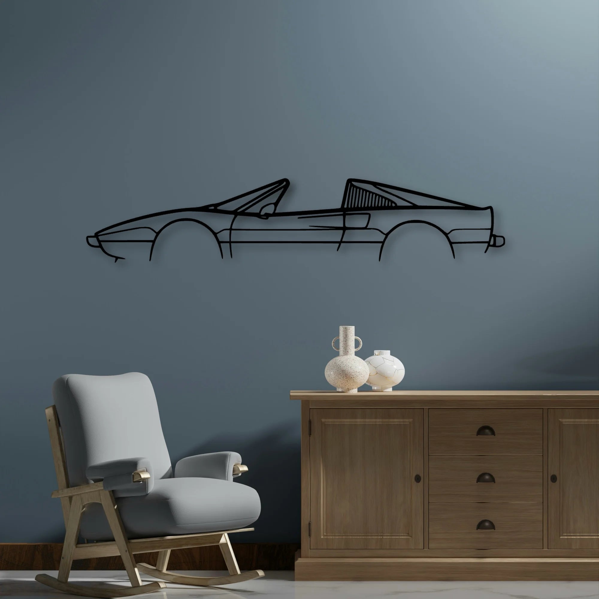308 GTS 1978 Classic Silhouette Metal Wall Art - Automotive Garage Decor