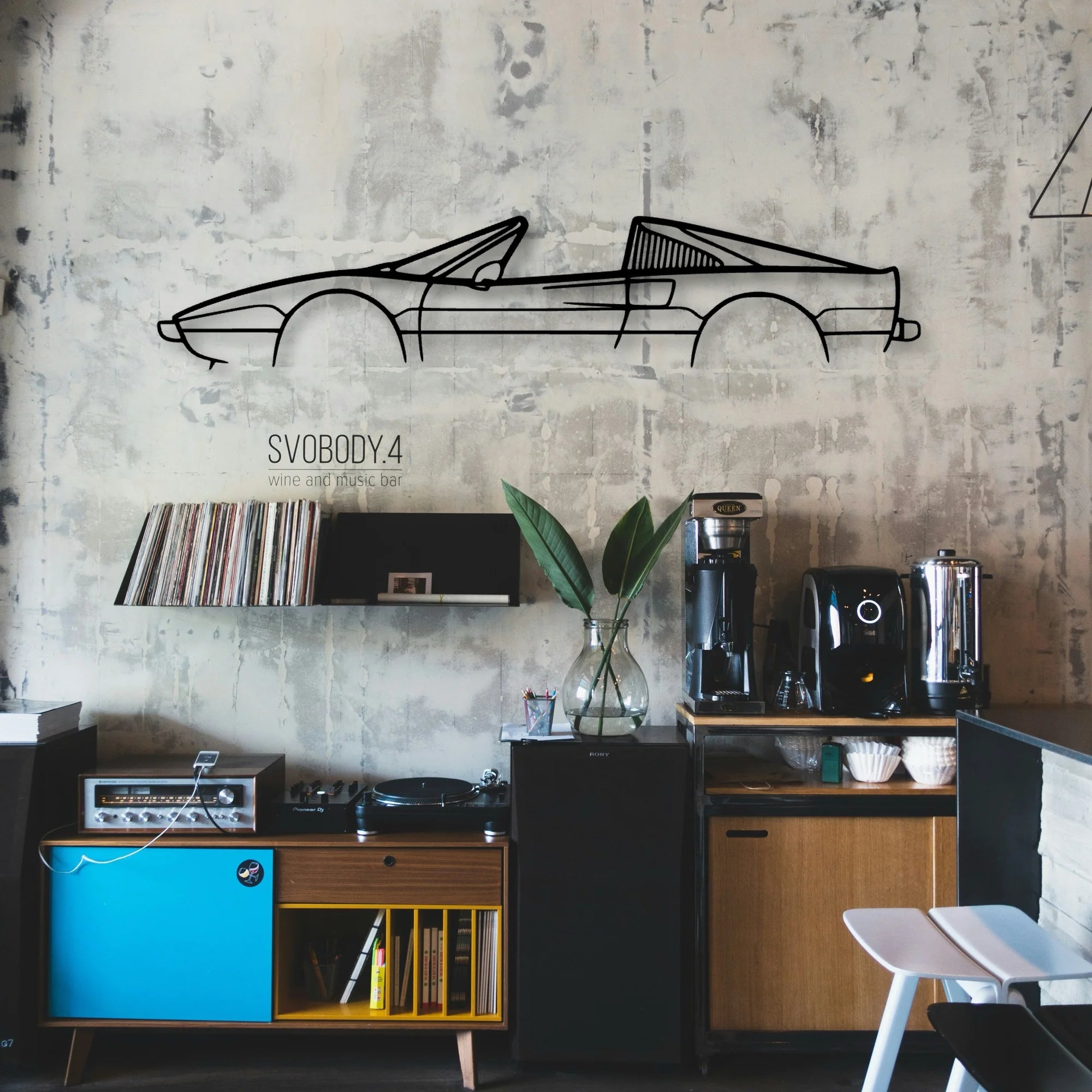 308 GTS 1978 Classic Silhouette Metal Wall Art - Automotive Garage Decor