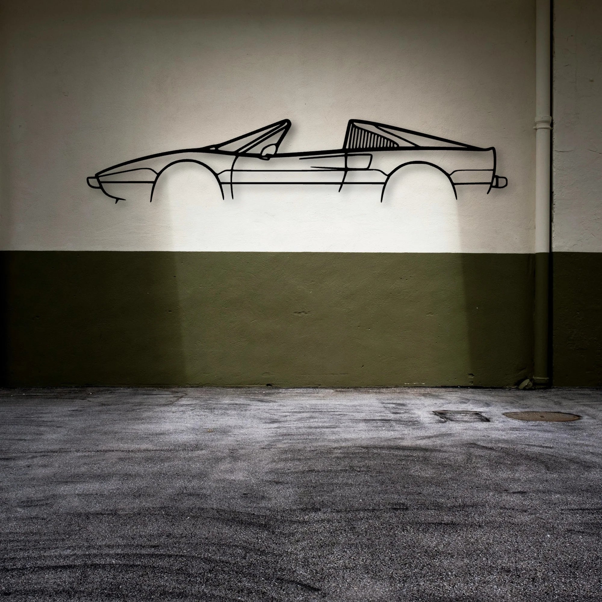 308 GTS 1978 Classic Silhouette Metal Wall Art - Automotive Garage Decor