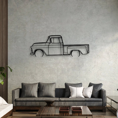 3100 1957 2 Classic Silhouette Metal Wall Art - Automotive Garage Decor