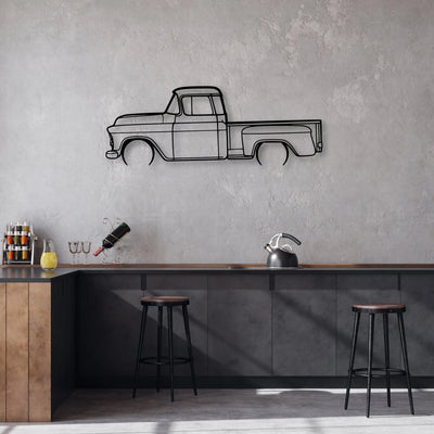 3100 1957 2 Classic Silhouette Metal Wall Art - Automotive Garage Decor