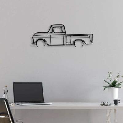 3100 1957 2 Classic Silhouette Metal Wall Art - Automotive Garage Decor