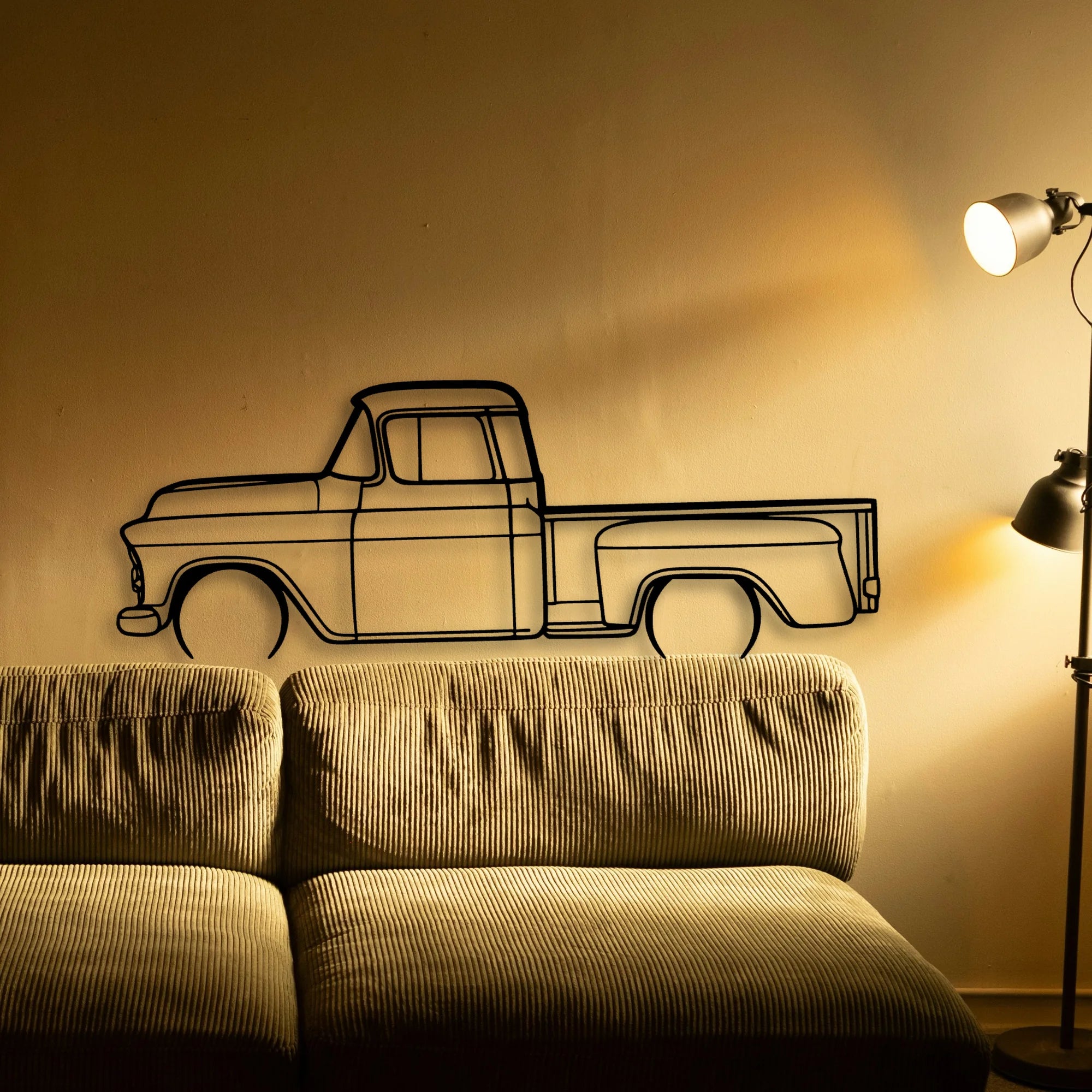 3100 1957 2 Classic Silhouette Metal Wall Art - Automotive Garage Decor