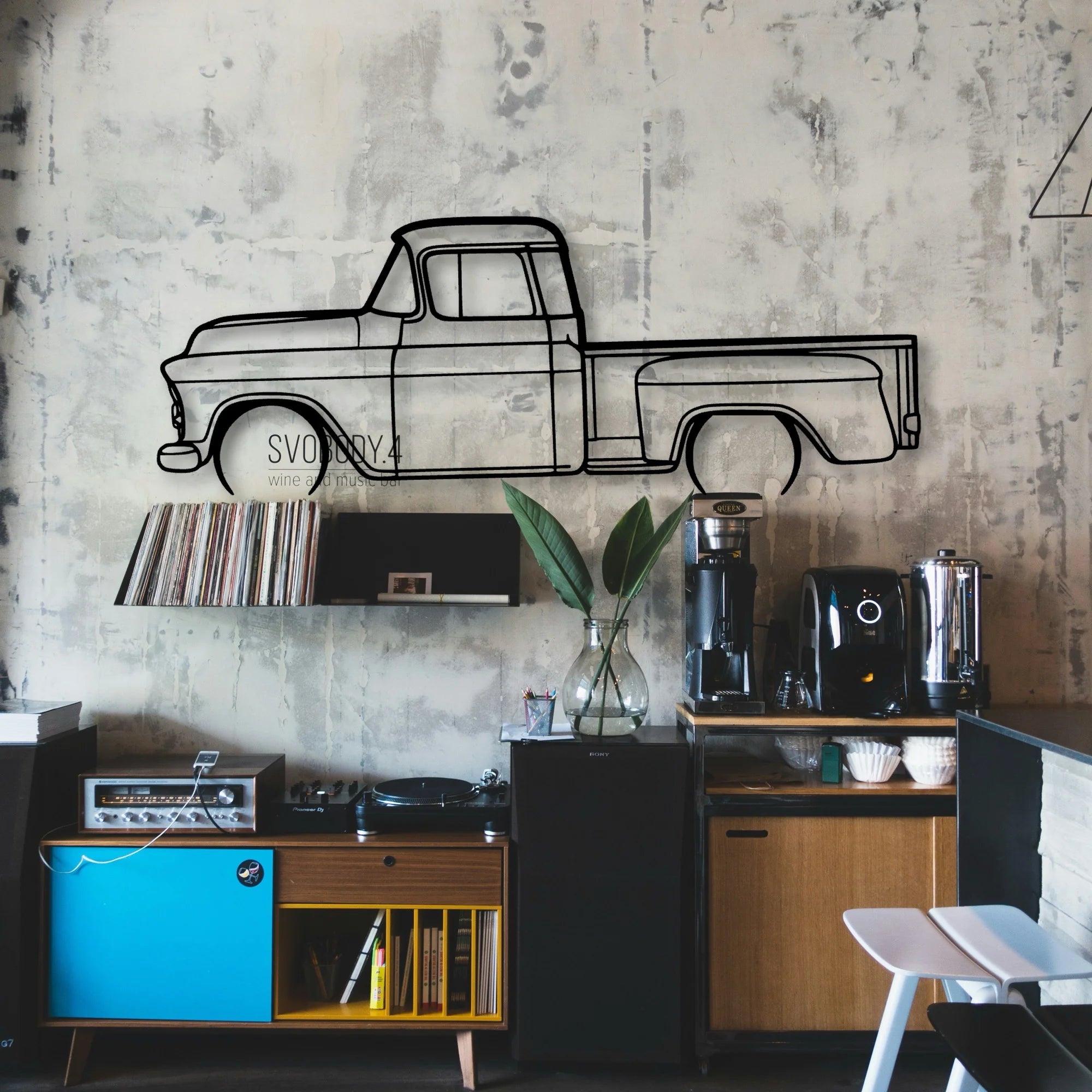 3100 1957 2 Classic Silhouette Metal Wall Art - Automotive Garage Decor
