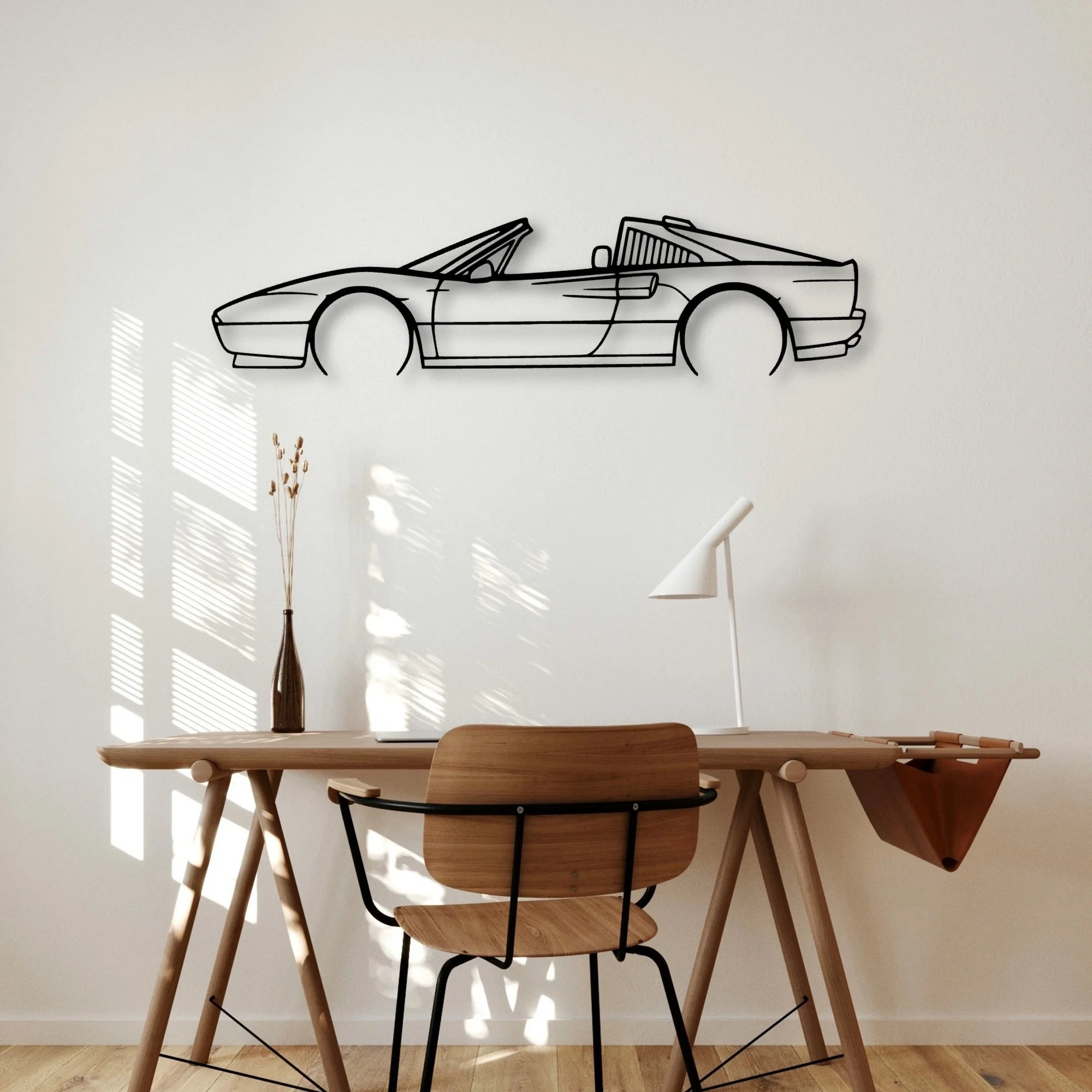 328 GTS 2 Classic Silhouette Metal Wall Art - Automotive Garage Decor