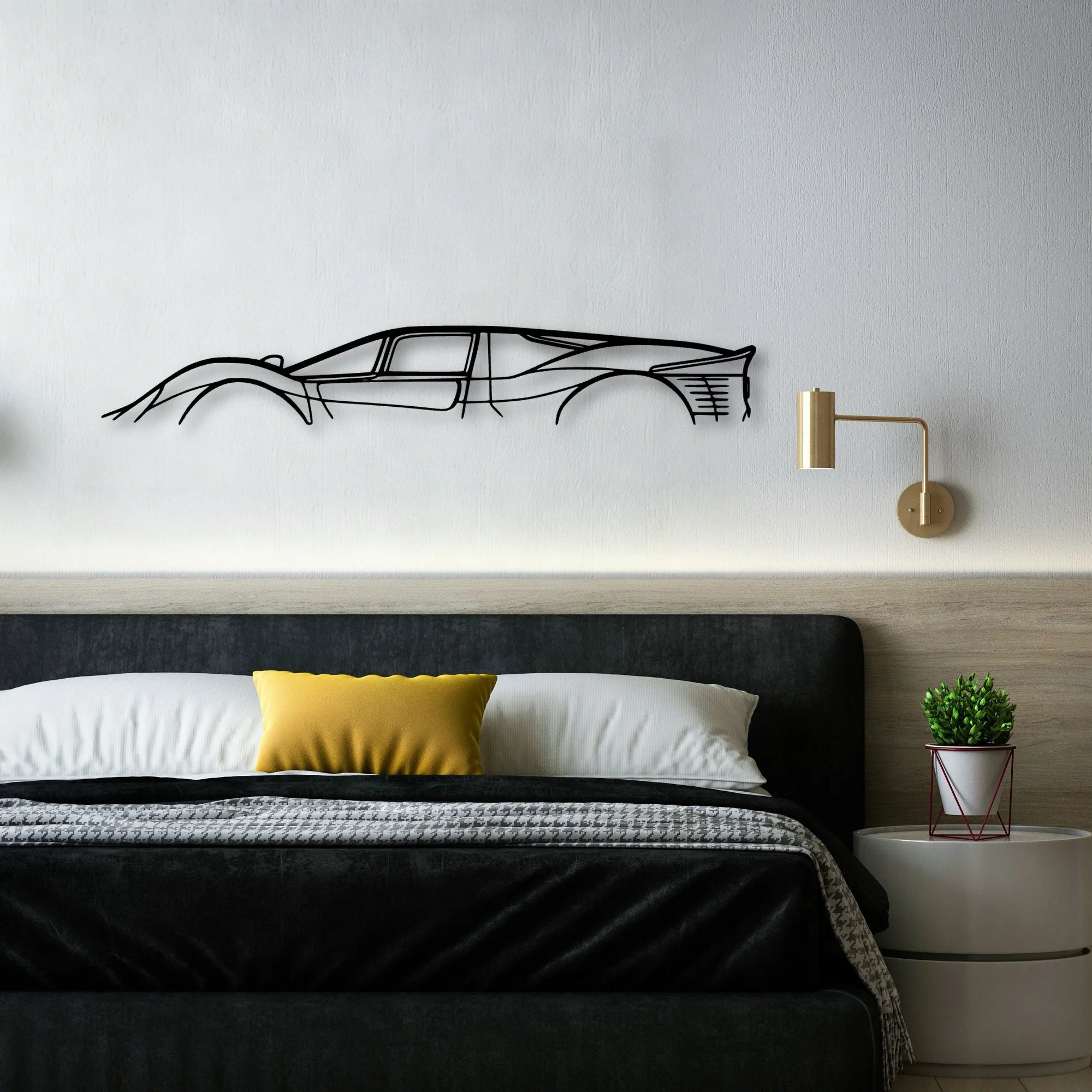 330 P4 Classic Silhouette Metal Wall Art - Automotive Garage Decor