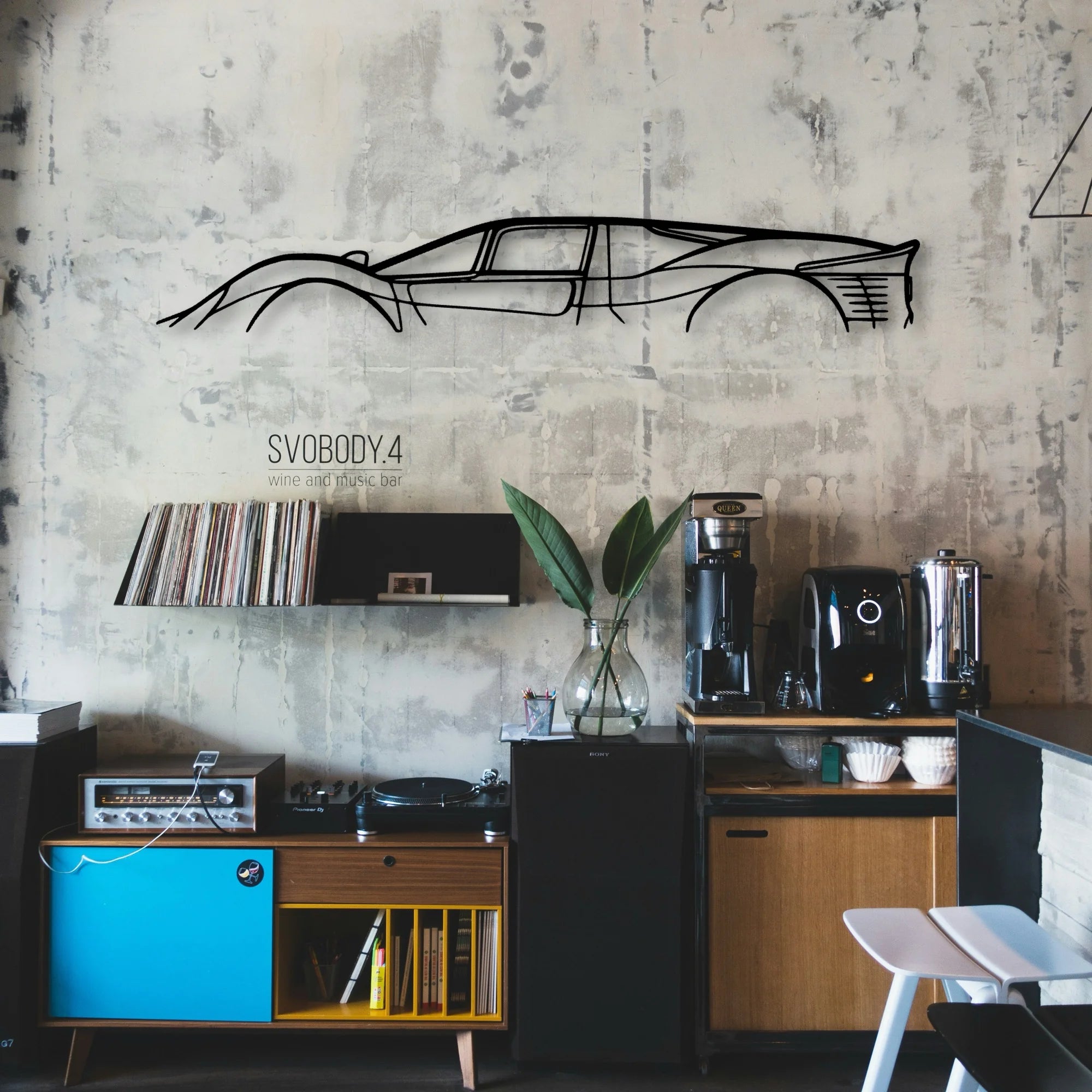 330 P4 Classic Silhouette Metal Wall Art - Automotive Garage Decor
