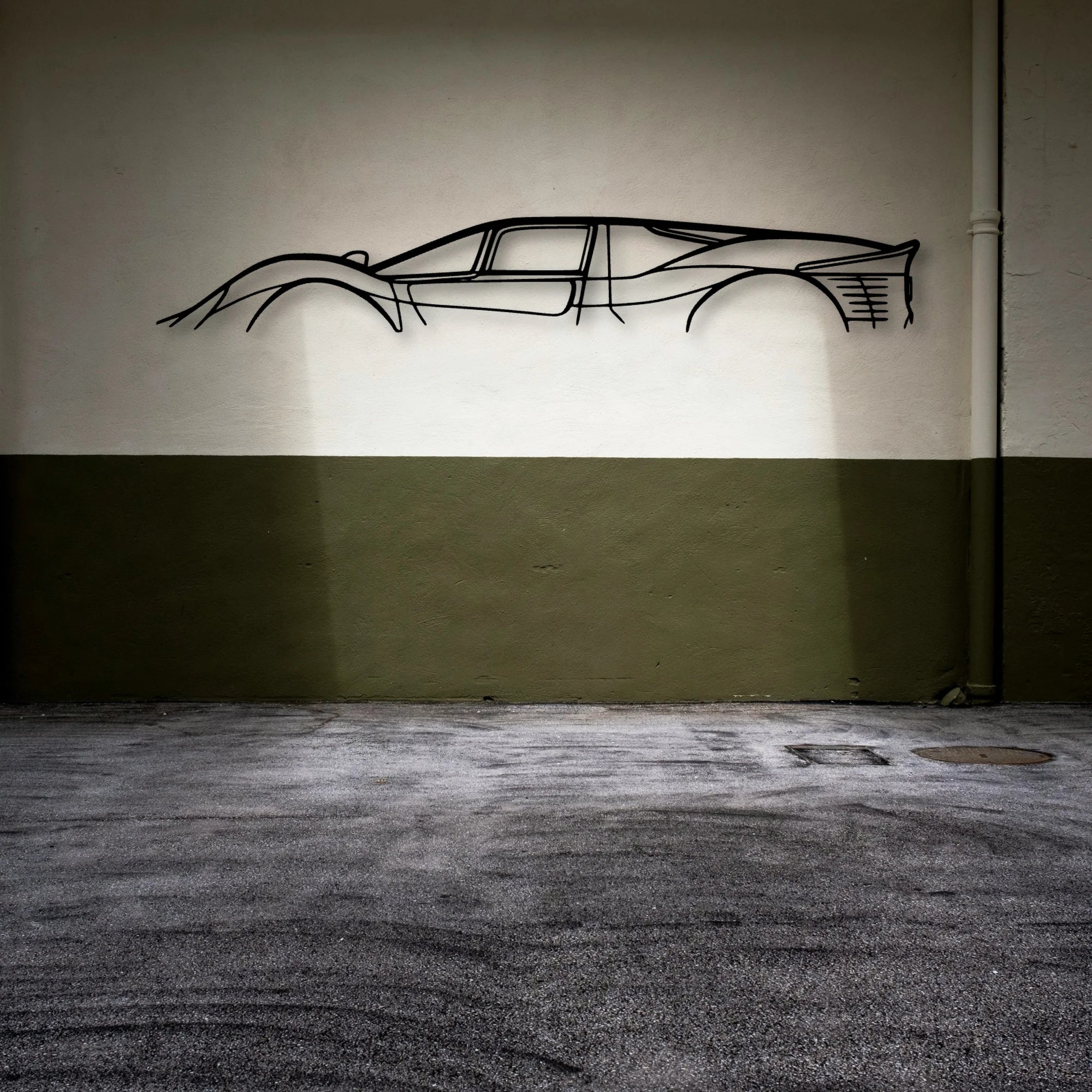 330 P4 Classic Silhouette Metal Wall Art - Automotive Garage Decor