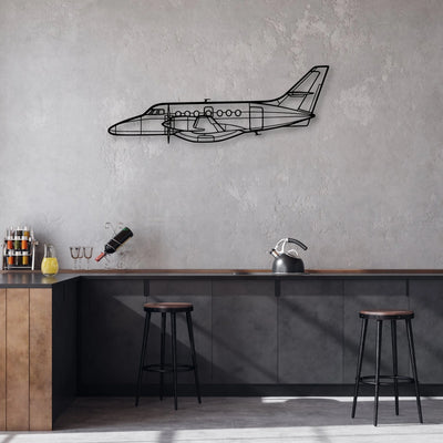 340B Plus Classic Aircraft Silhouette Metal Wall Art - Aviation Hangar Decor