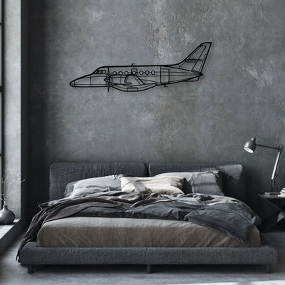 340B Plus Classic Aircraft Silhouette Metal Wall Art - Aviation Hangar Decor