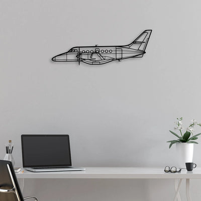 340B Plus Classic Aircraft Silhouette Metal Wall Art - Aviation Hangar Decor