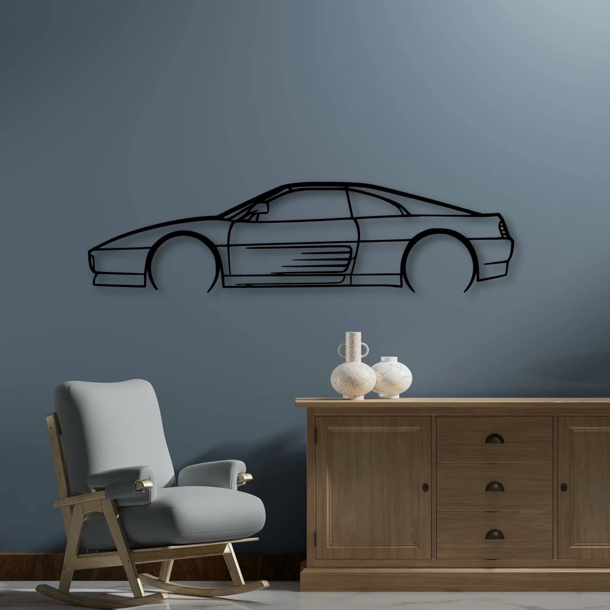 348 TS Classic Silhouette Metal Wall Art - Automotive Garage Decor