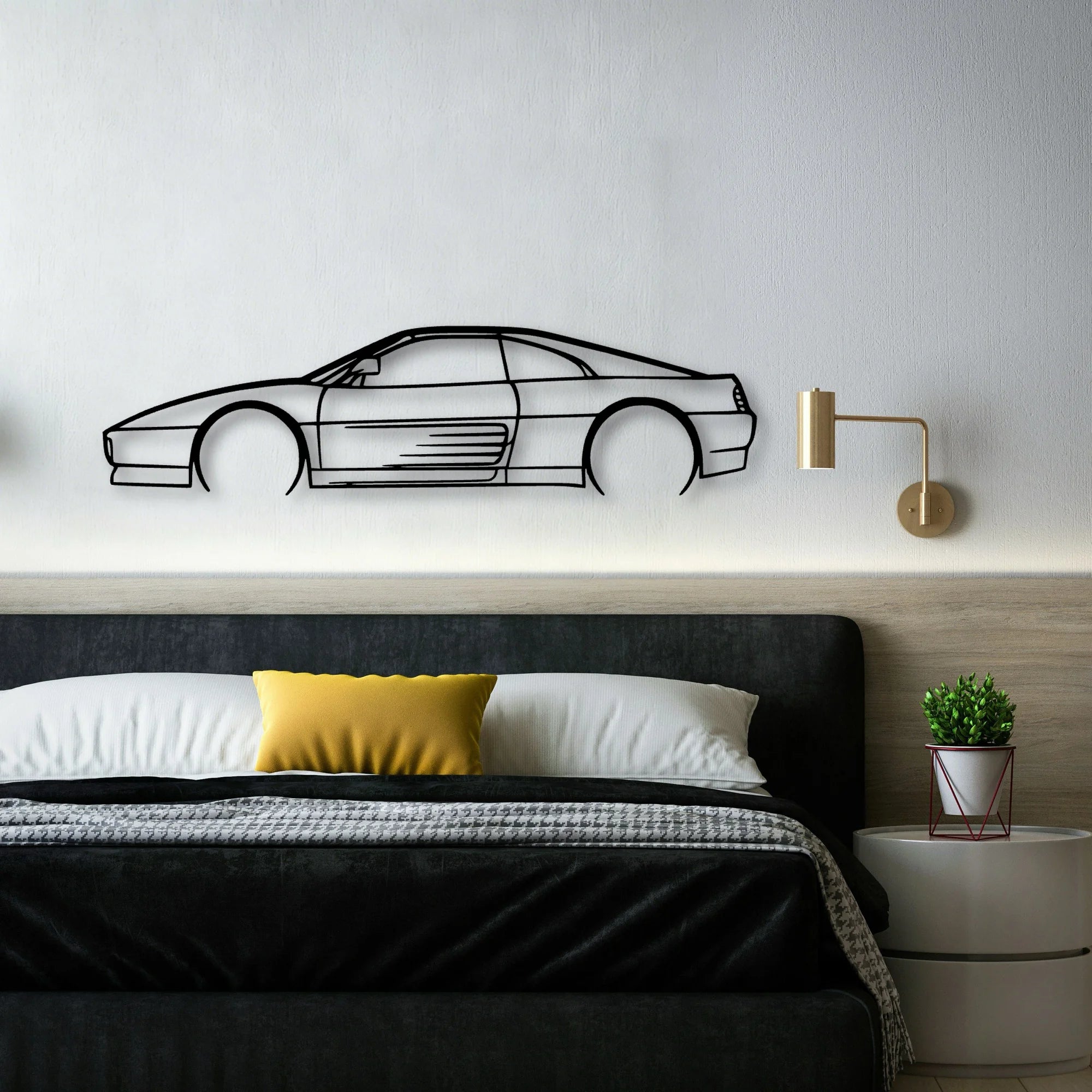 348 TS Classic Silhouette Metal Wall Art - Automotive Garage Decor