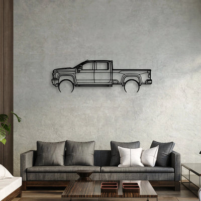 3500 High Country 2022 Classic Silhouette Metal Wall Art - Automotive Garage Decor