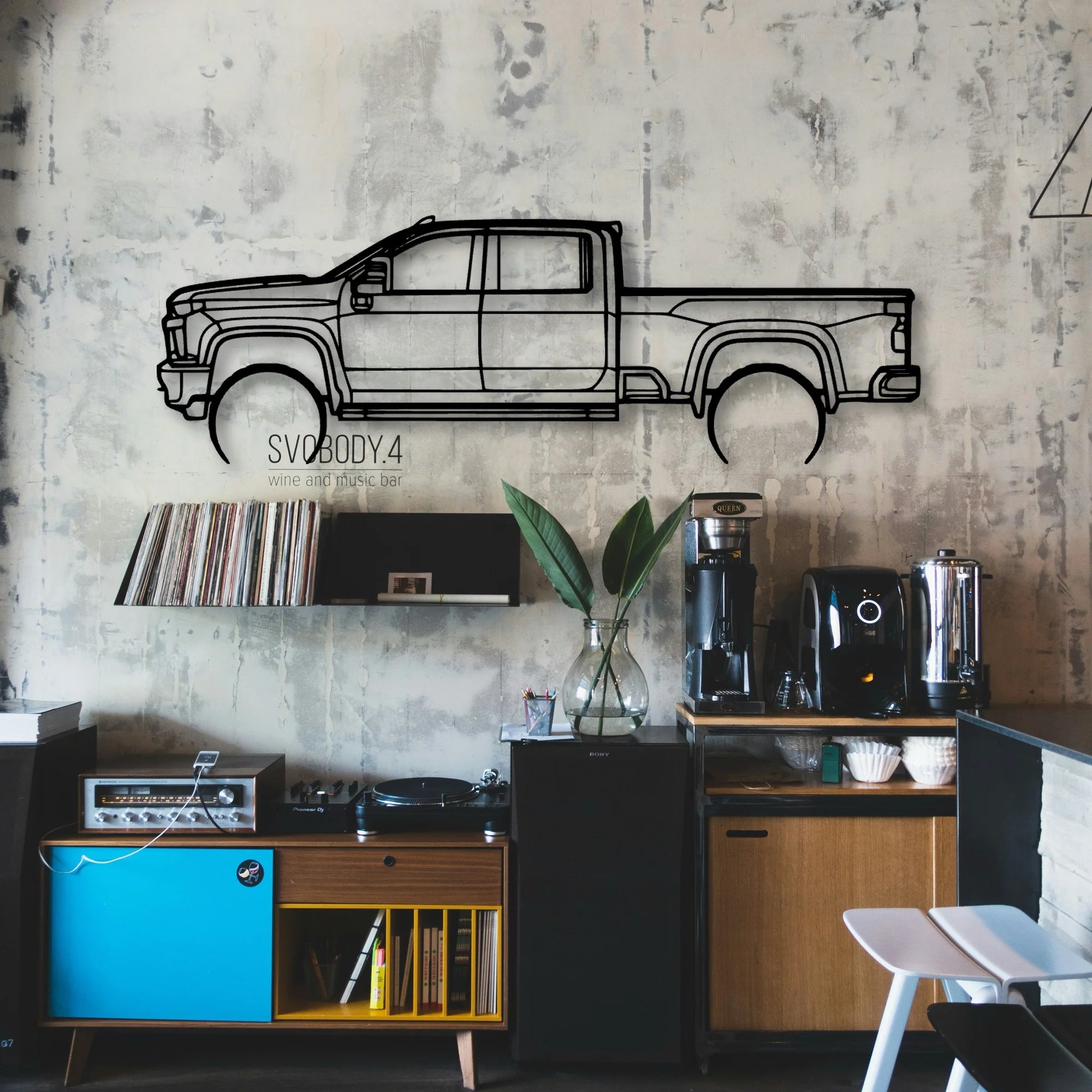 3500 High Country 2022 Classic Silhouette Metal Wall Art - Automotive Garage Decor