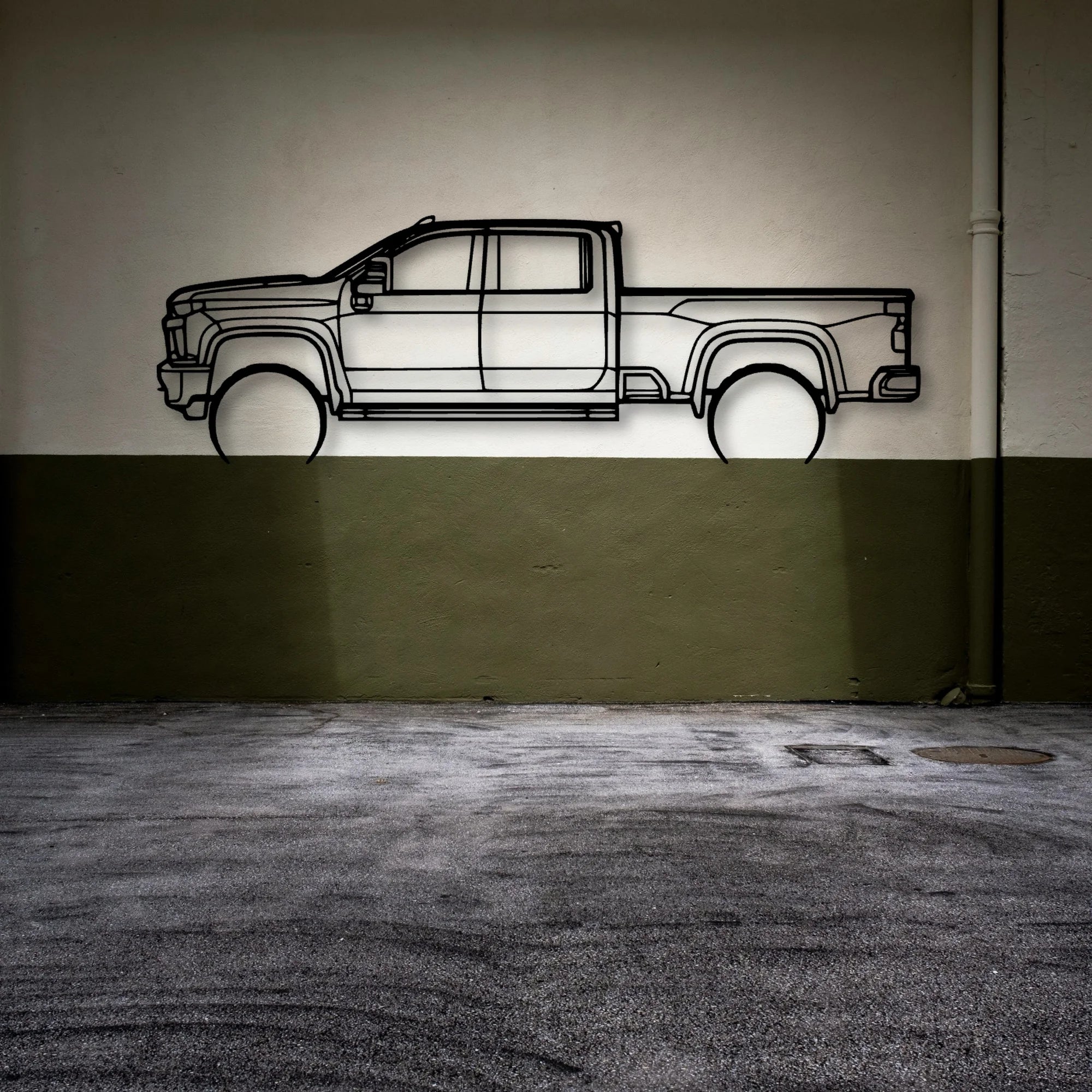 3500 High Country 2022 Classic Silhouette Metal Wall Art - Automotive Garage Decor