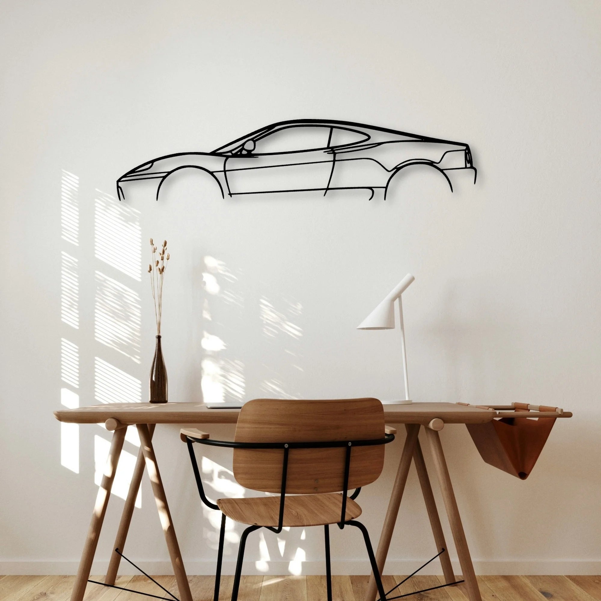 360 Modena Classic Silhouette Metal Wall Art - Automotive Garage Decor