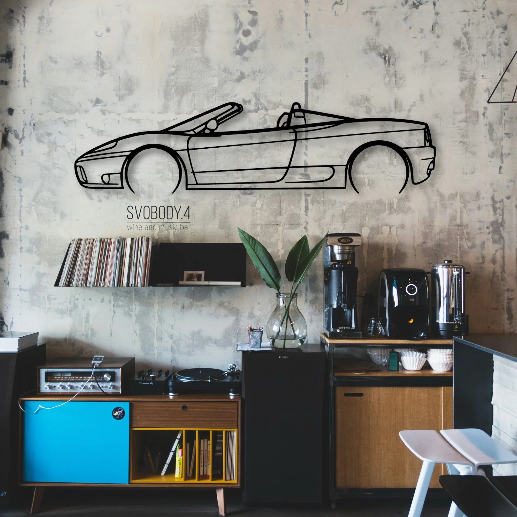 360 Spyder Classic Silhouette Metal Wall Art - Automotive Garage Decor