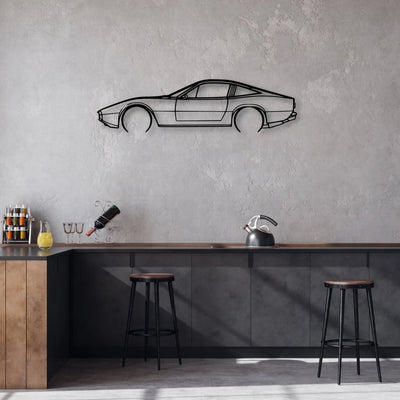 365 GTC 4 1972 Classic Silhouette Metal Wall Art - Automotive Garage Decor