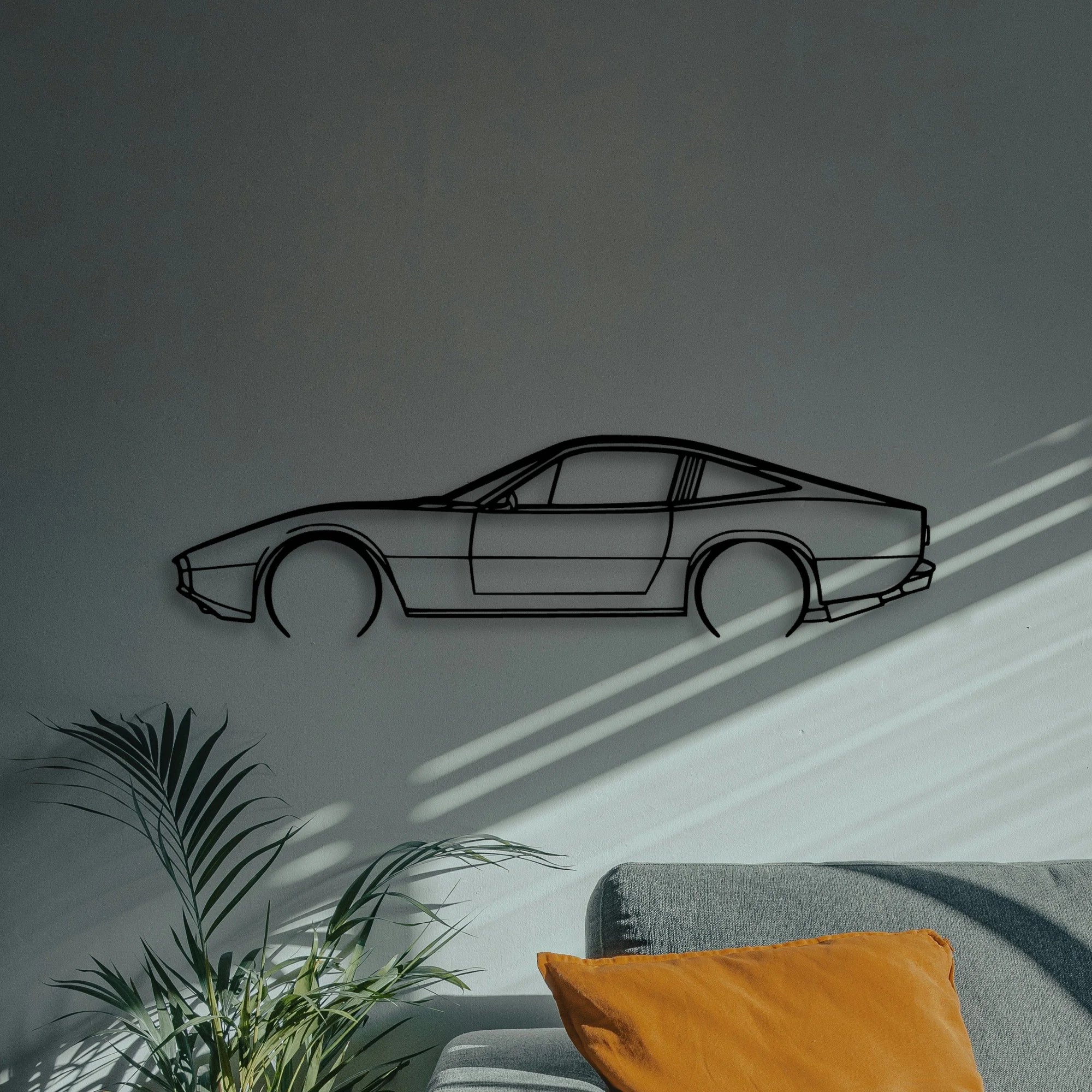 365 GTC 4 1972 Classic Silhouette Metal Wall Art - Automotive Garage Decor