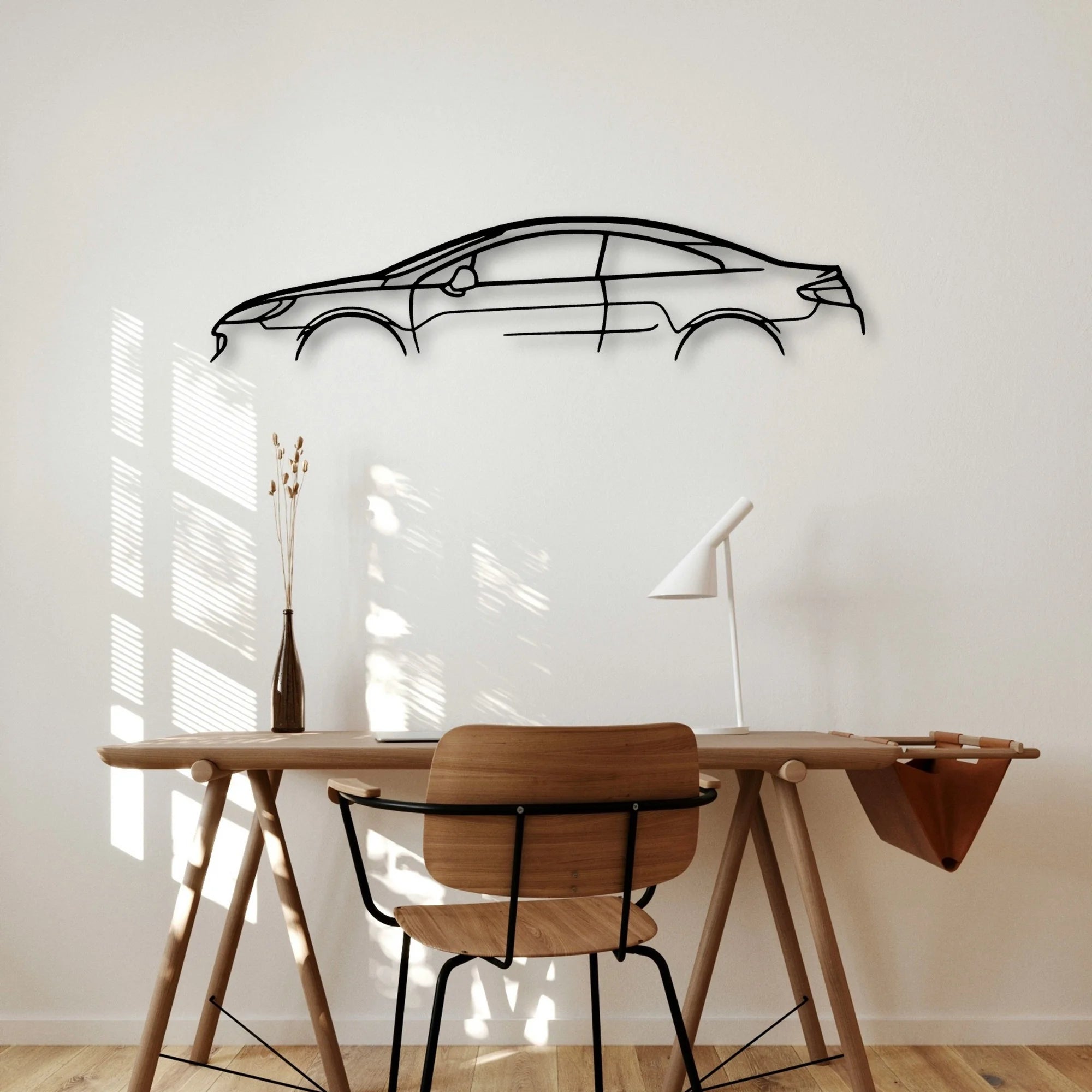 407 Coupe Classic Silhouette Metal Wall Art - Automotive Garage Decor