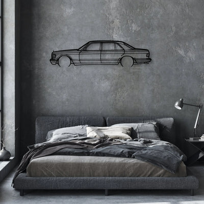 420 SEL 1988 Classic Silhouette Metal Wall Art - Automotive Garage Decor