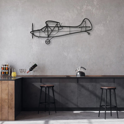 421C 3 Classic Aircraft Silhouette Metal Wall Art - Aviation Hangar Decor