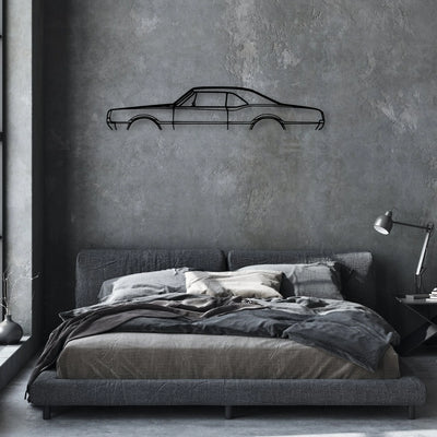 442 1967 Classic Silhouette Metal Wall Art - Automotive Garage Decor