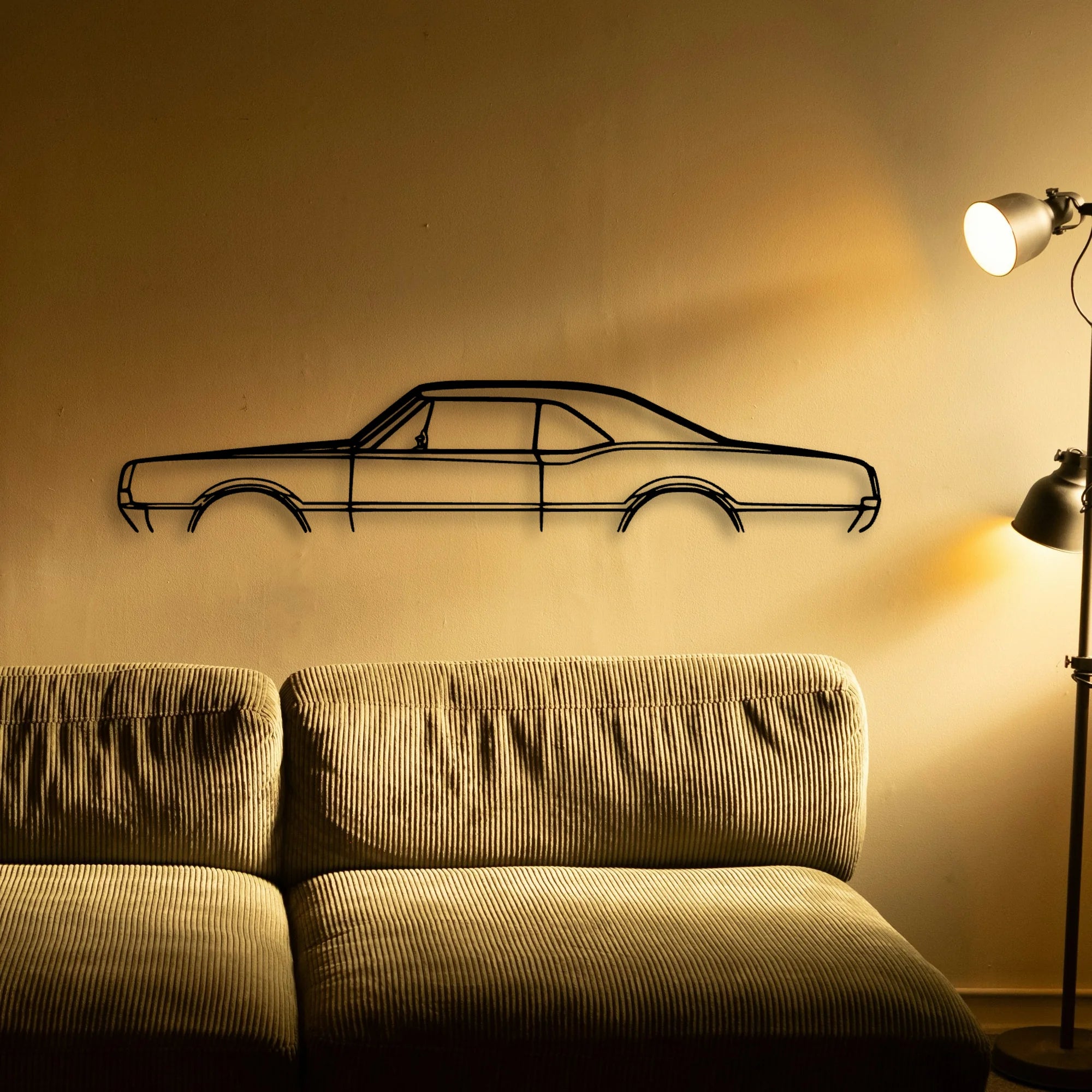 442 1967 Classic Silhouette Metal Wall Art - Automotive Garage Decor