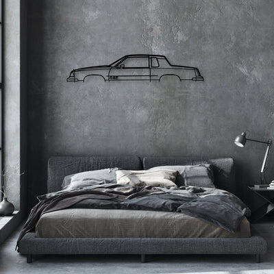 442 1987 Classic Silhouette Metal Wall Art - Automotive Garage Decor