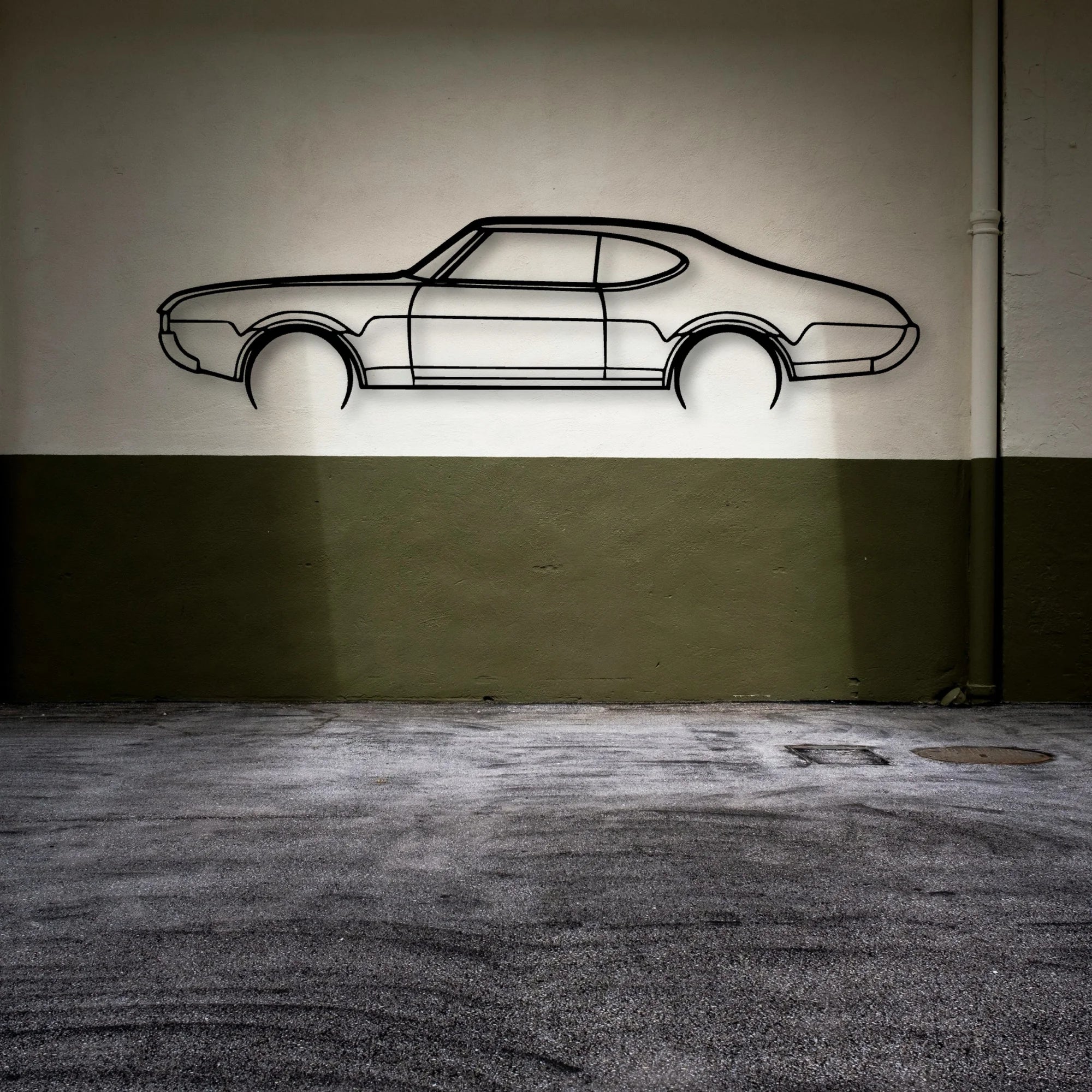 442 Holiday Coupe 1969 Classic Silhouette Metal Wall Art - Automotive Garage Decor