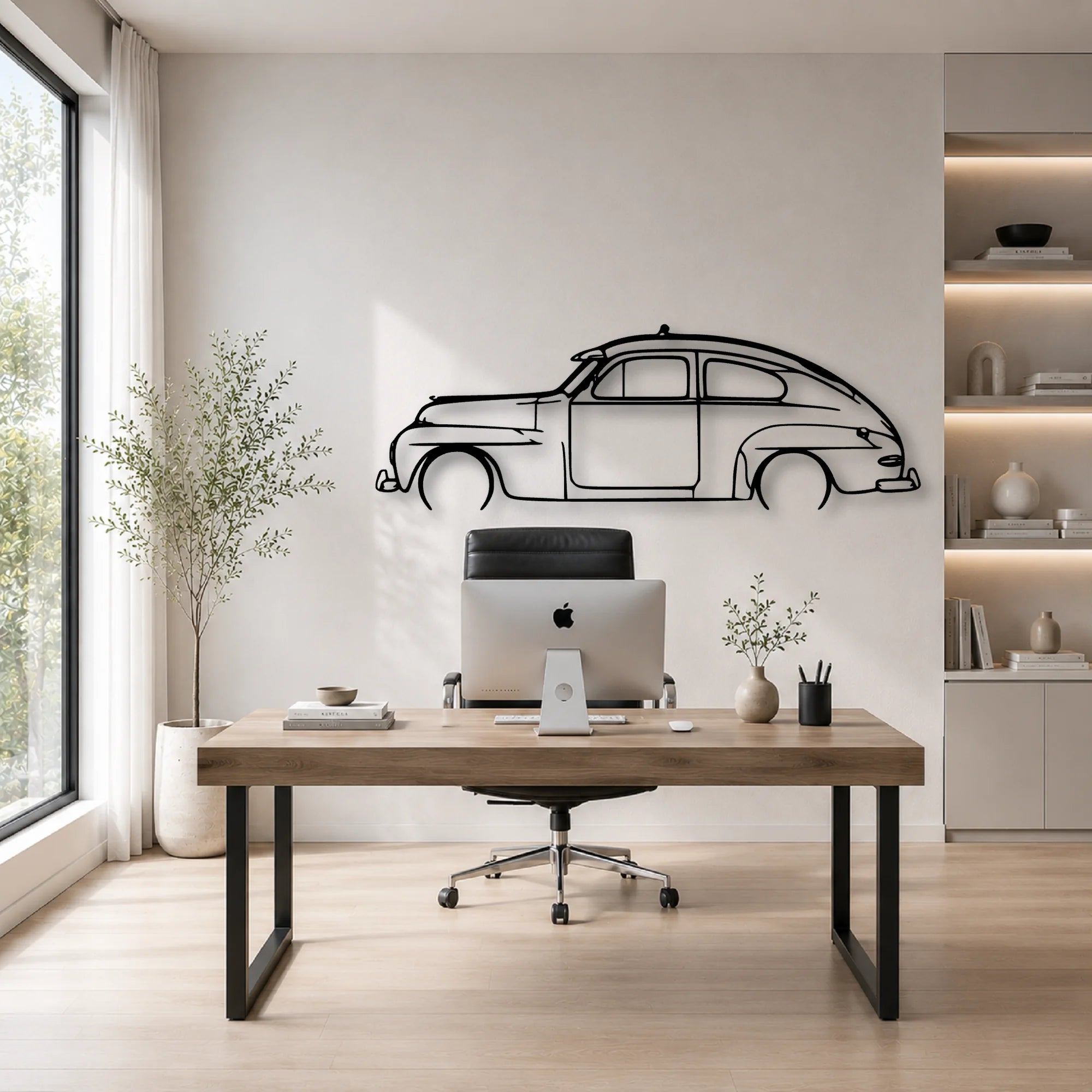 444 1952 Classic Silhouette Metal Wall Art - Automotive Garage Decor