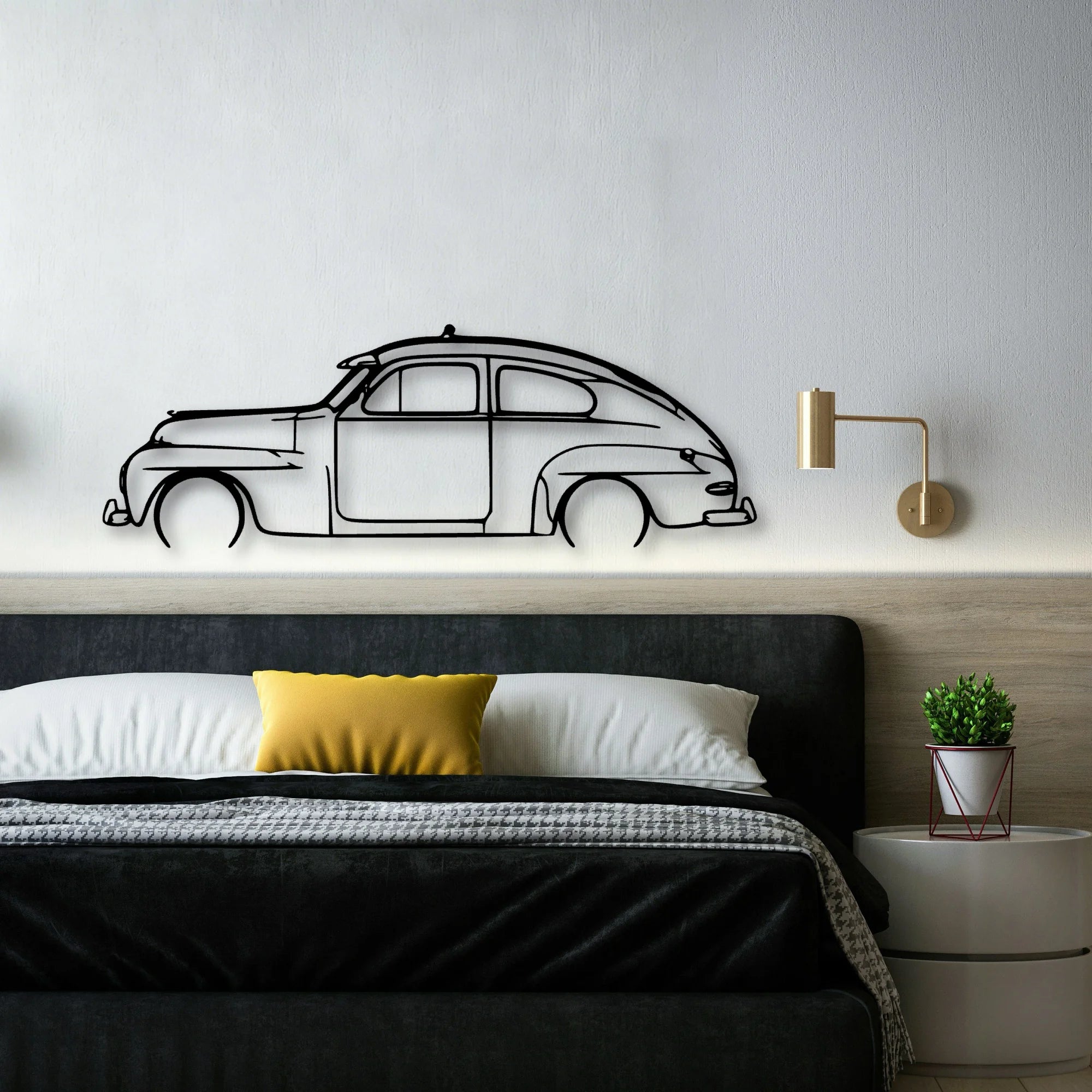 444 1952 Classic Silhouette Metal Wall Art - Automotive Garage Decor