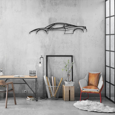 458 Italia Classic Silhouette Metal Wall Art - Automotive Garage Decor