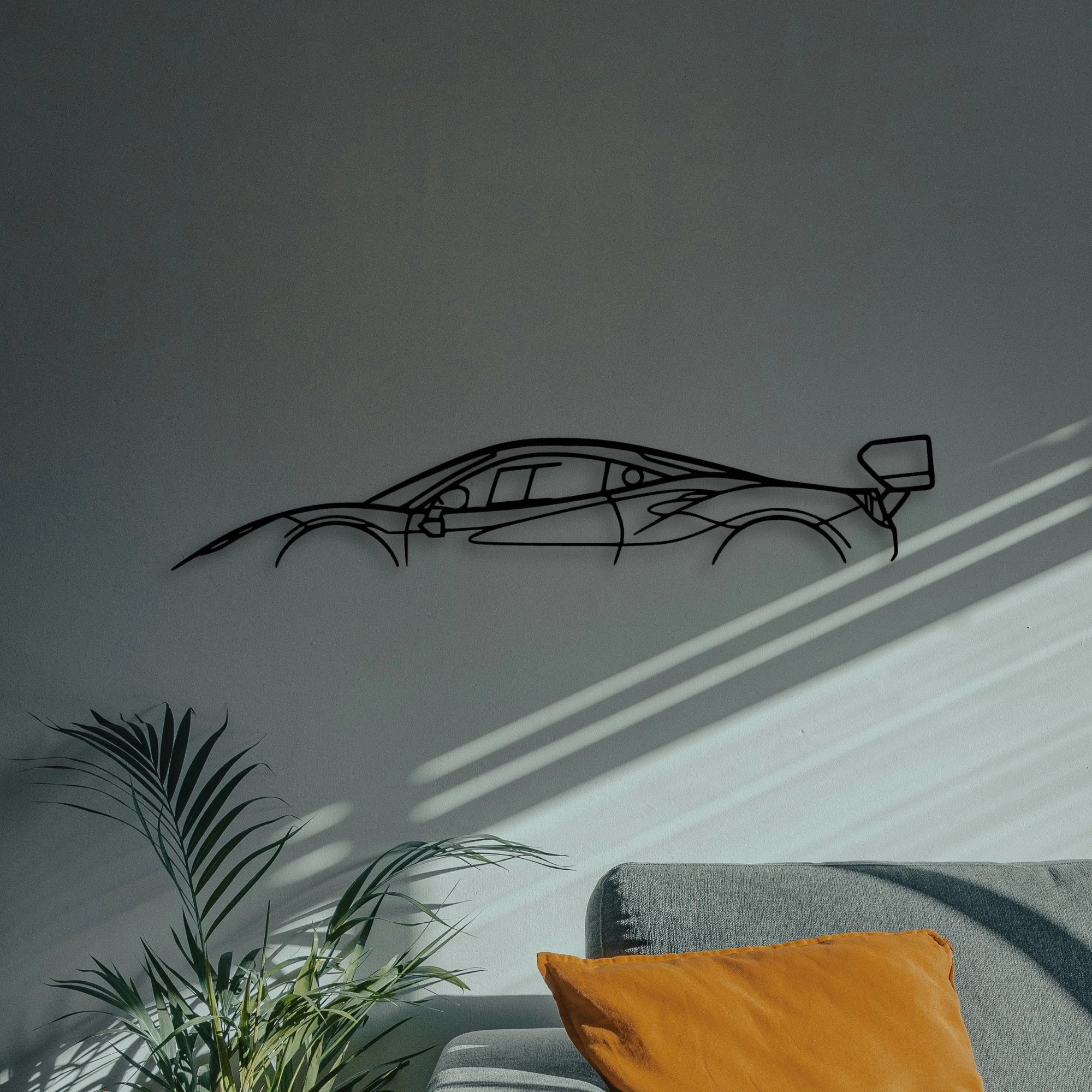 488 Challenge EVO 2021 Classic Silhouette Metal Wall Art - Automotive Garage Decor