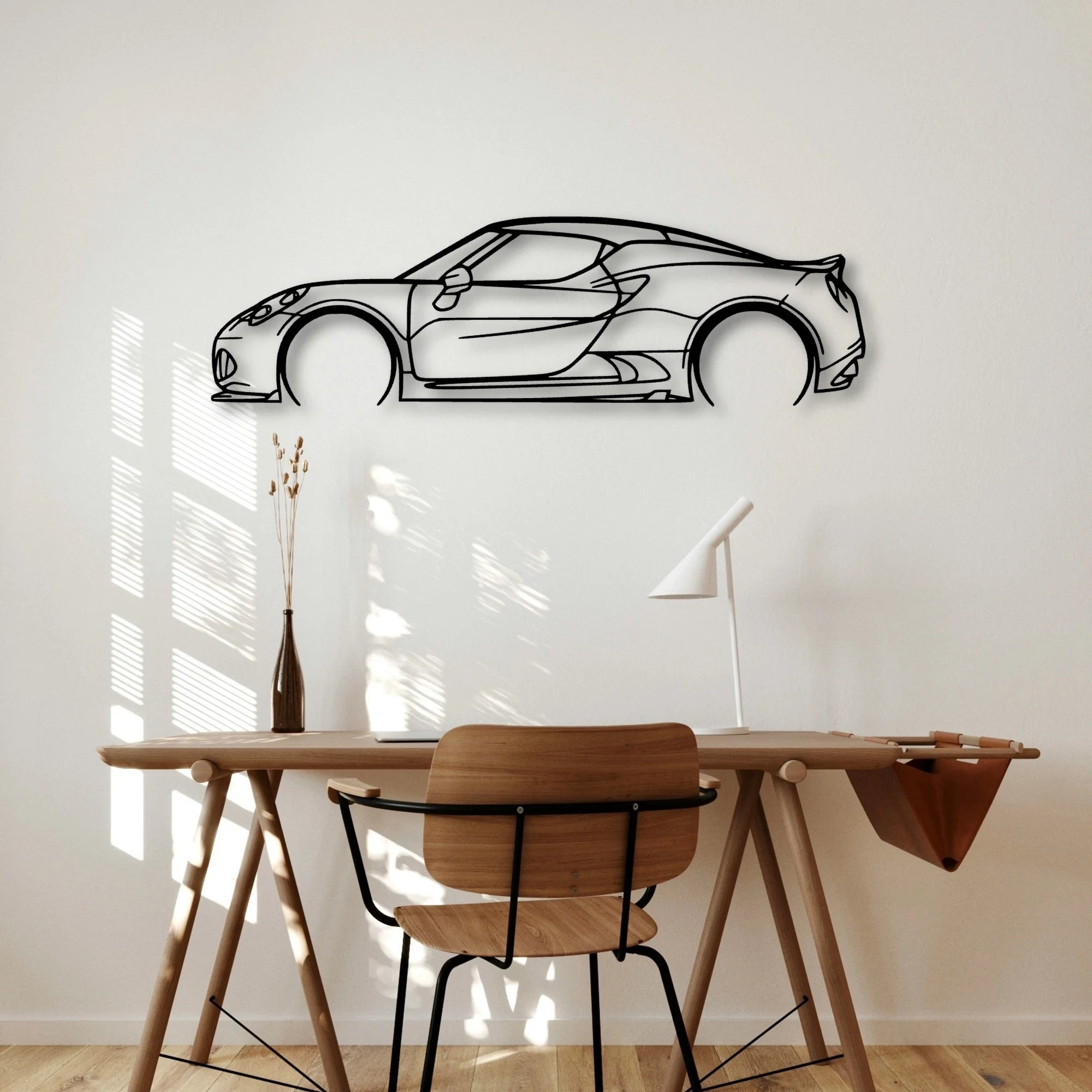 4C Classic Silhouette Metal Wall Art - Automotive Garage Decor