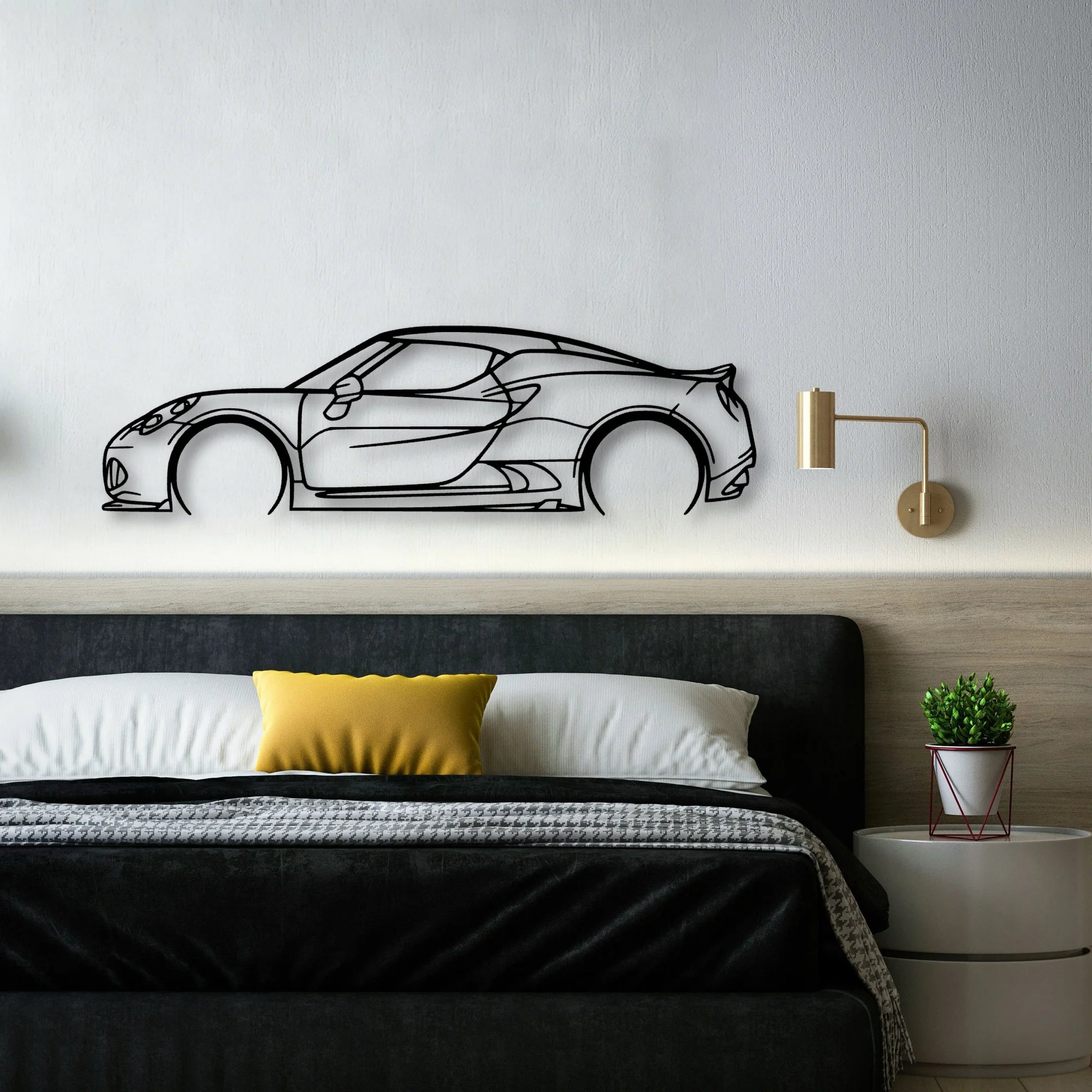 4C Classic Silhouette Metal Wall Art - Automotive Garage Decor