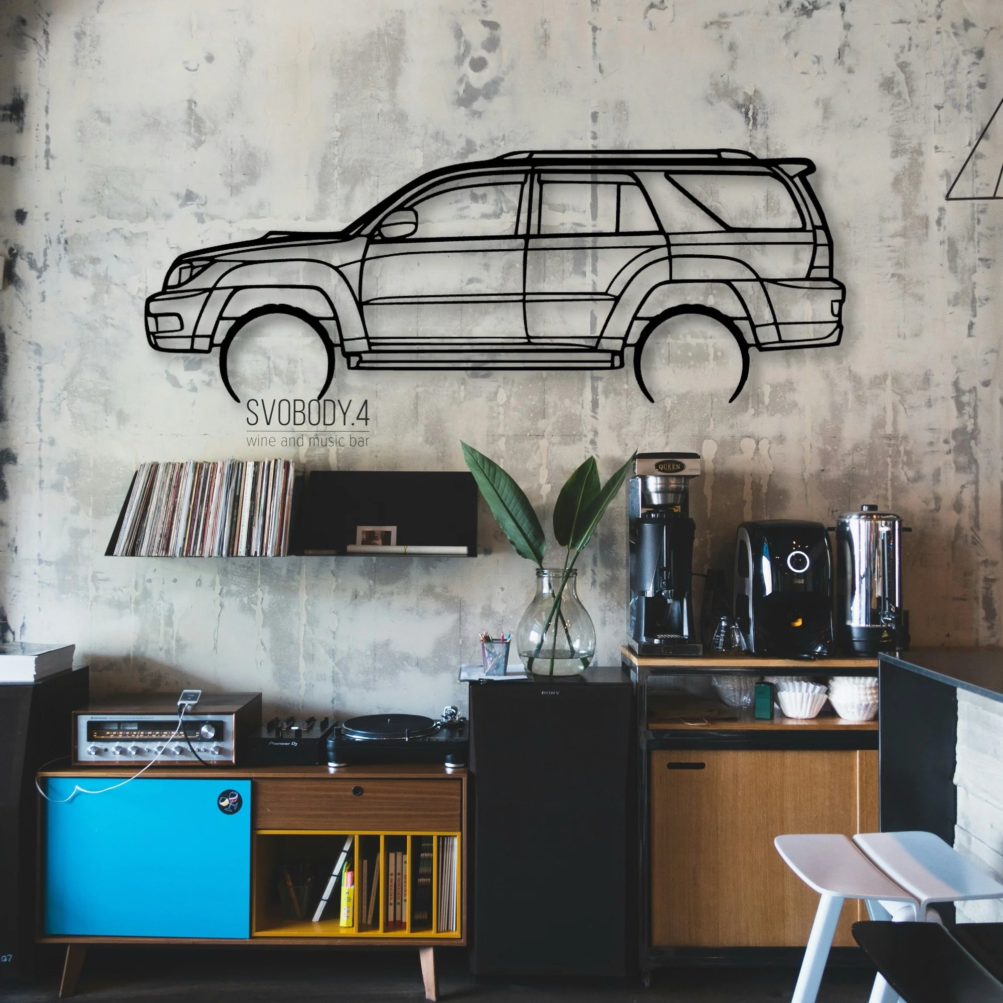 4runner 2003 Classic Silhouette Metal Wall Art - Automotive Garage Decor