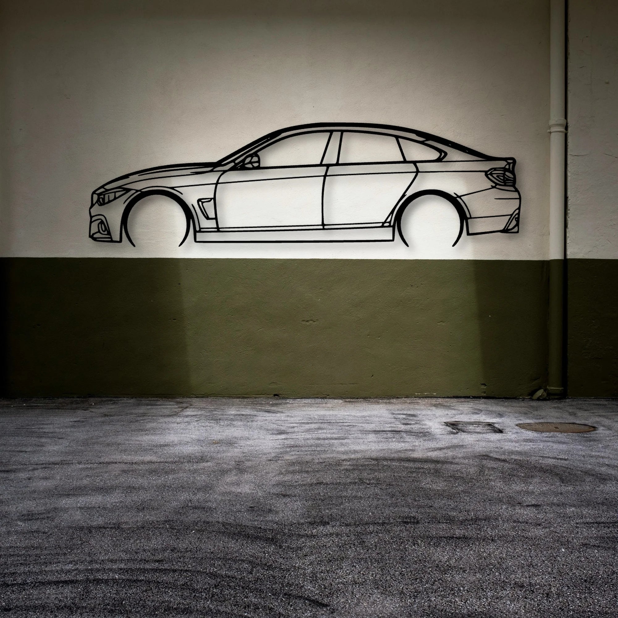 4 Series Gran Coupe 2019 Classic Silhouette Metal Wall Art - Automotive Garage Decor