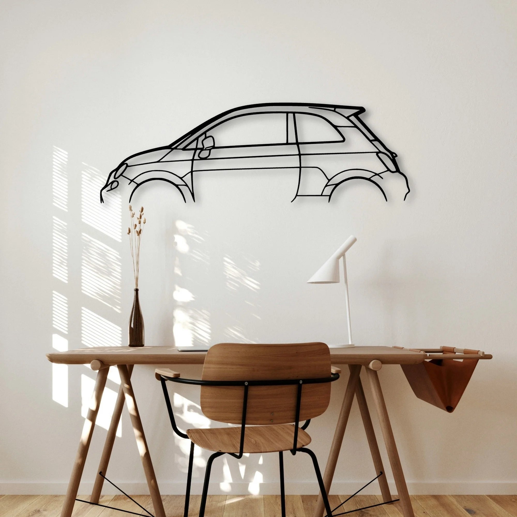 500 Classic Silhouette Metal Wall Art - Automotive Garage Decor
