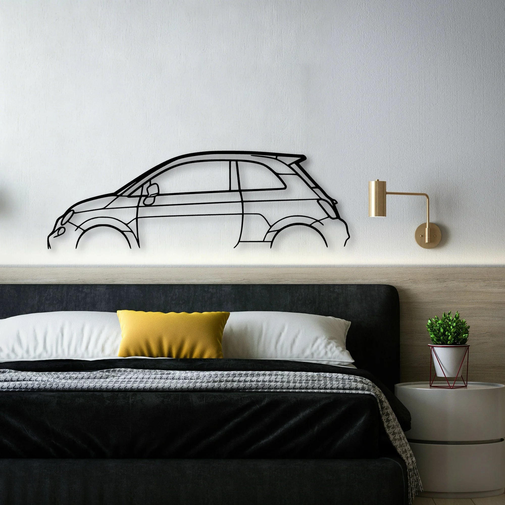 500 Classic Silhouette Metal Wall Art - Automotive Garage Decor