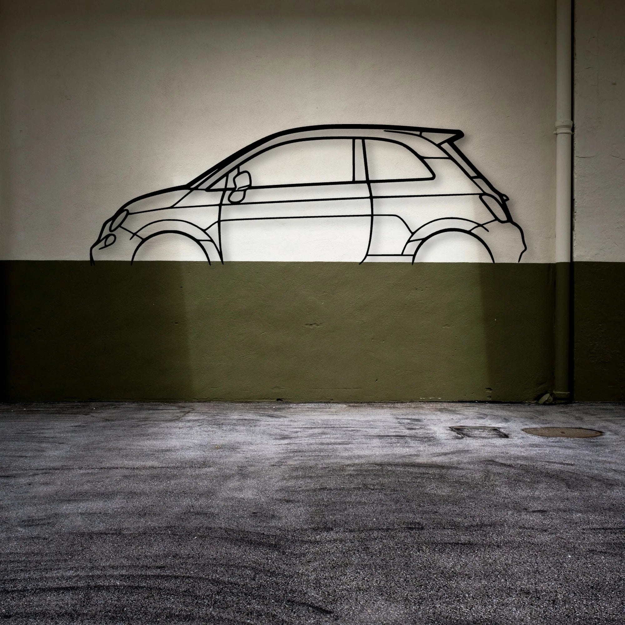 500 Classic Silhouette Metal Wall Art - Automotive Garage Decor
