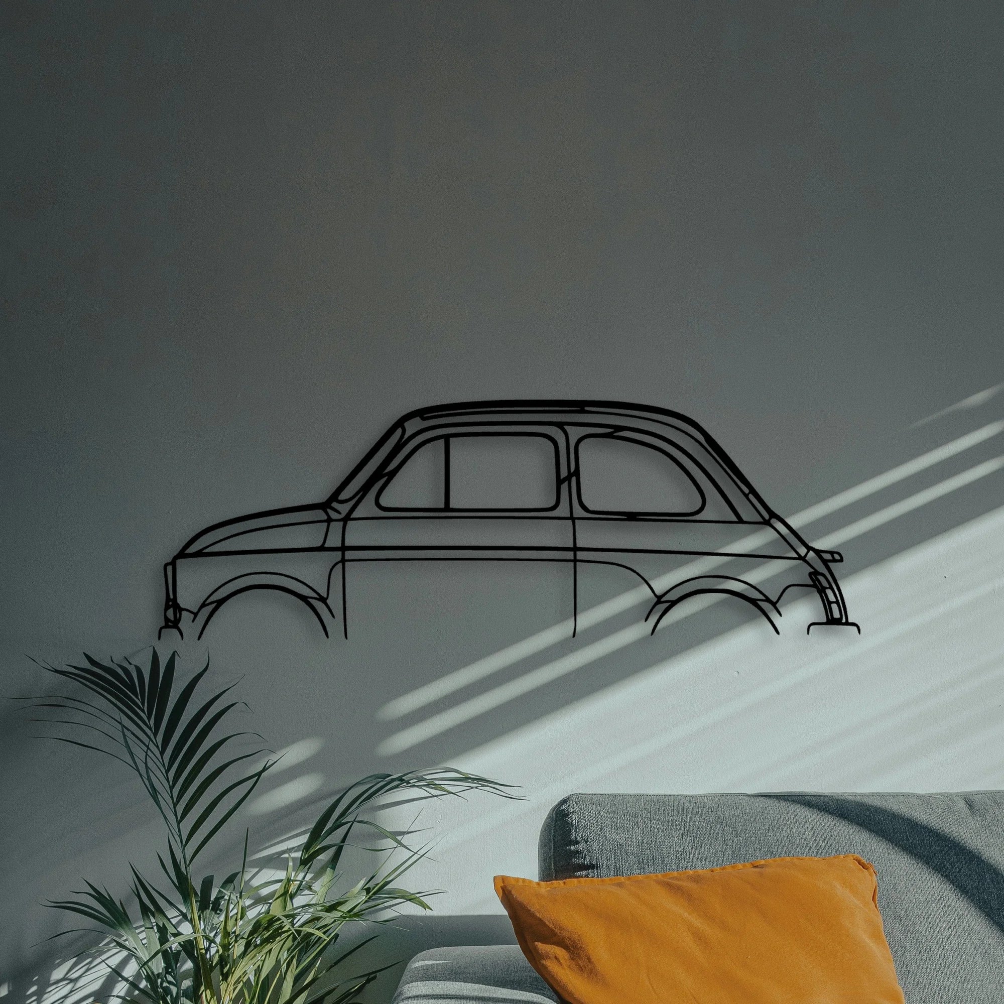 500 1971 Classic Silhouette Metal Wall Art - Automotive Garage Decor