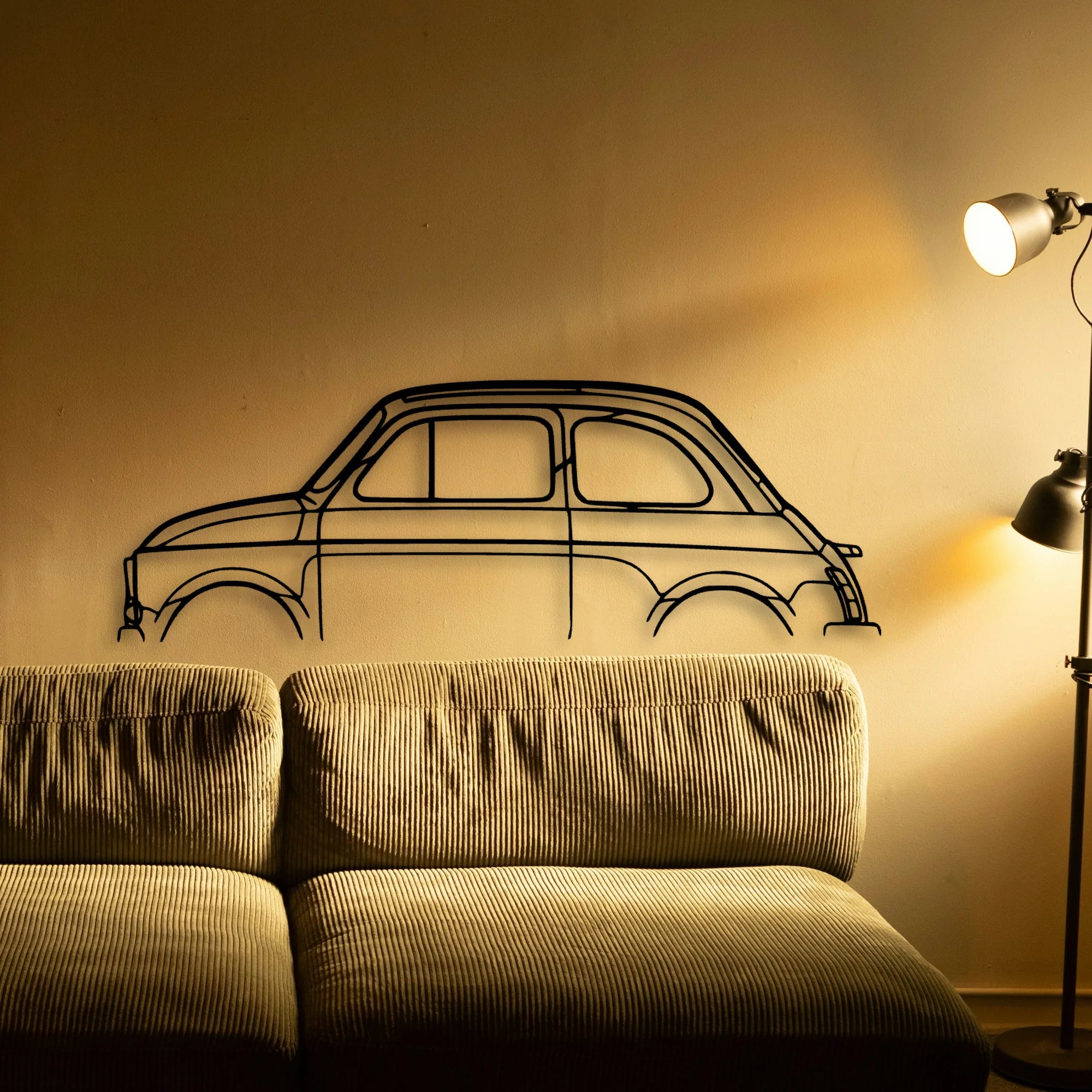 500 1971 Classic Silhouette Metal Wall Art - Automotive Garage Decor